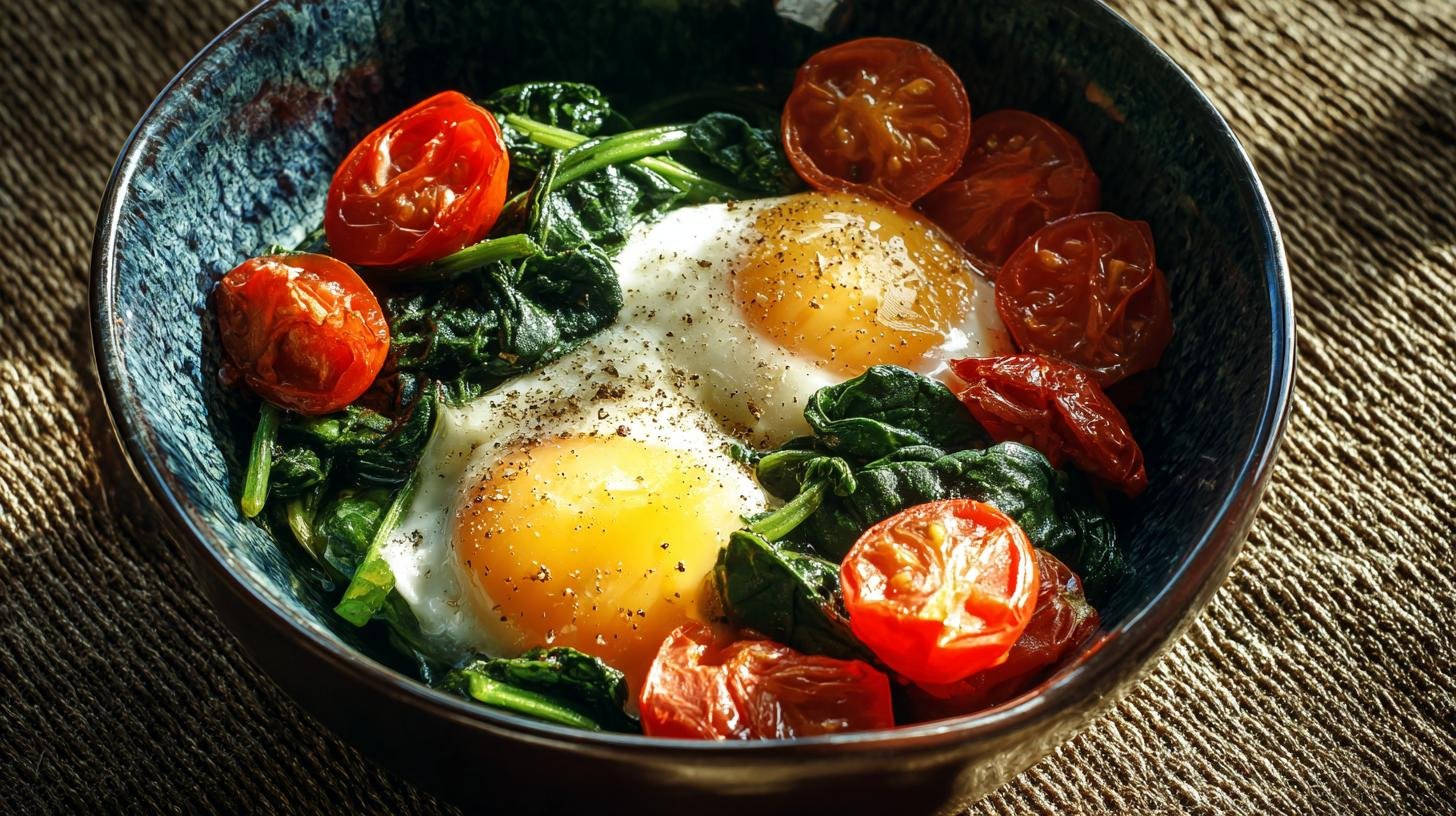 Špenát, vejce a rajčata – levná miska plná energie. Proč tahle kombinace funguje