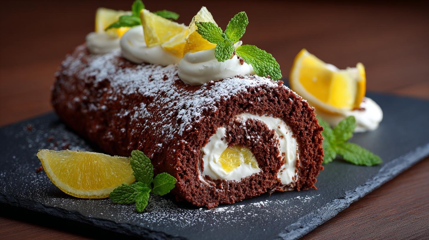 Čokoládová roláda s tvarohem a citronem jako hvězda večera. Proč ji servírovat právě teď