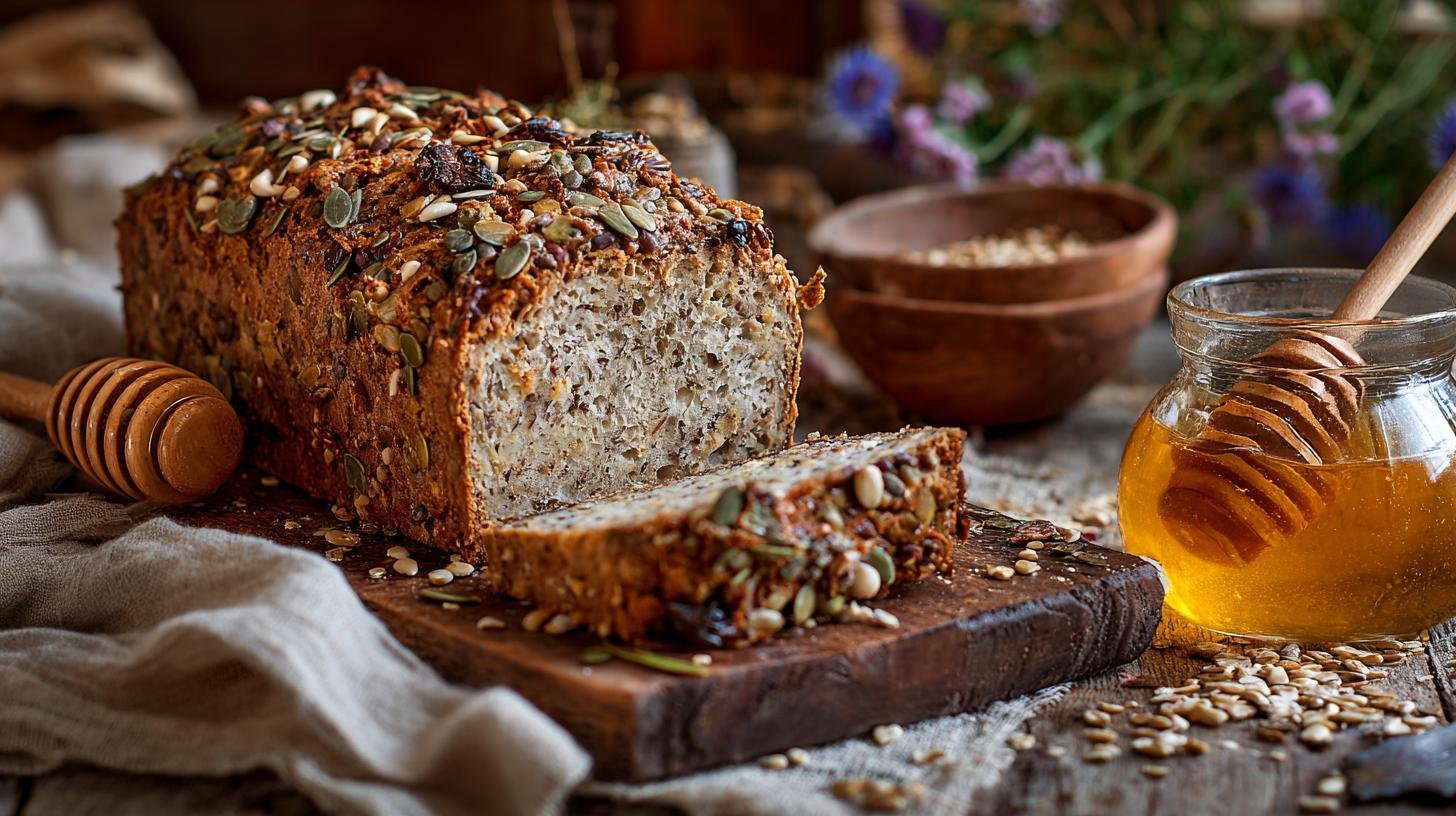 Celozrnný chléb s kefírem, semínky a medem krok za krokem