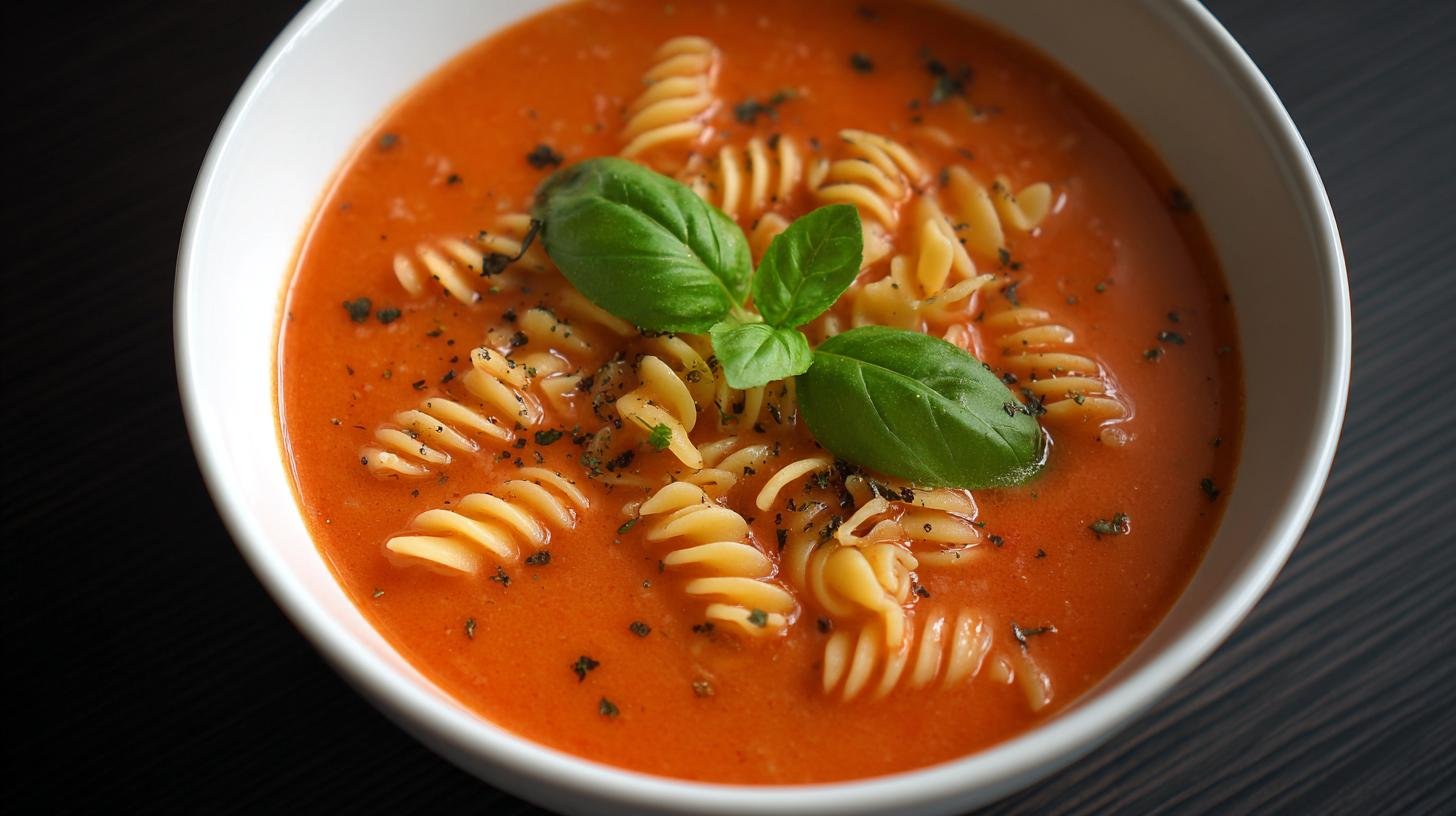 Rychlá rajčatová polévka s bazalkou a těstovinami pro děti. Proč ji děti milují