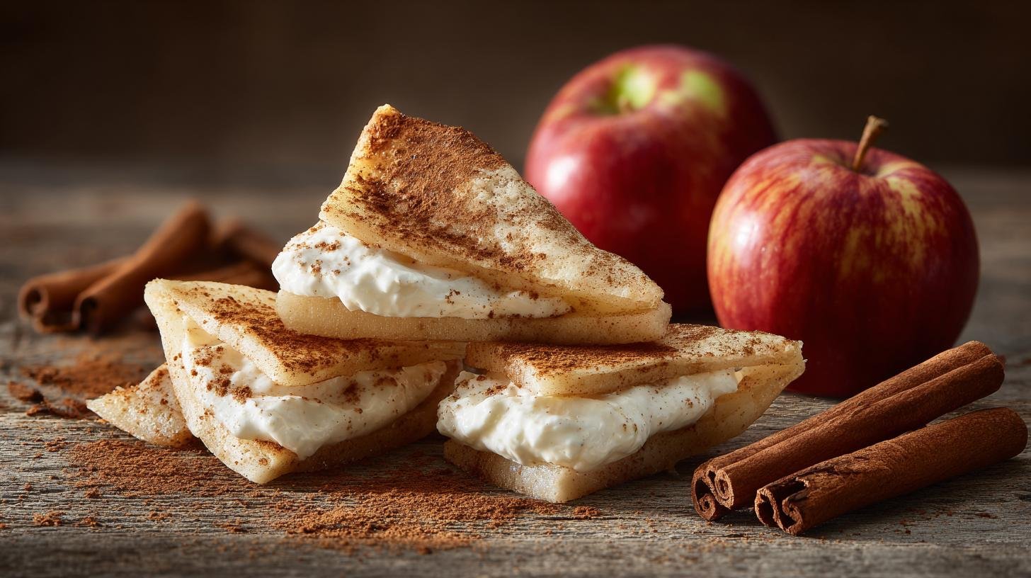 Křehký jablečný řez se skořicí a tvarohem pro rychlé pohoštění