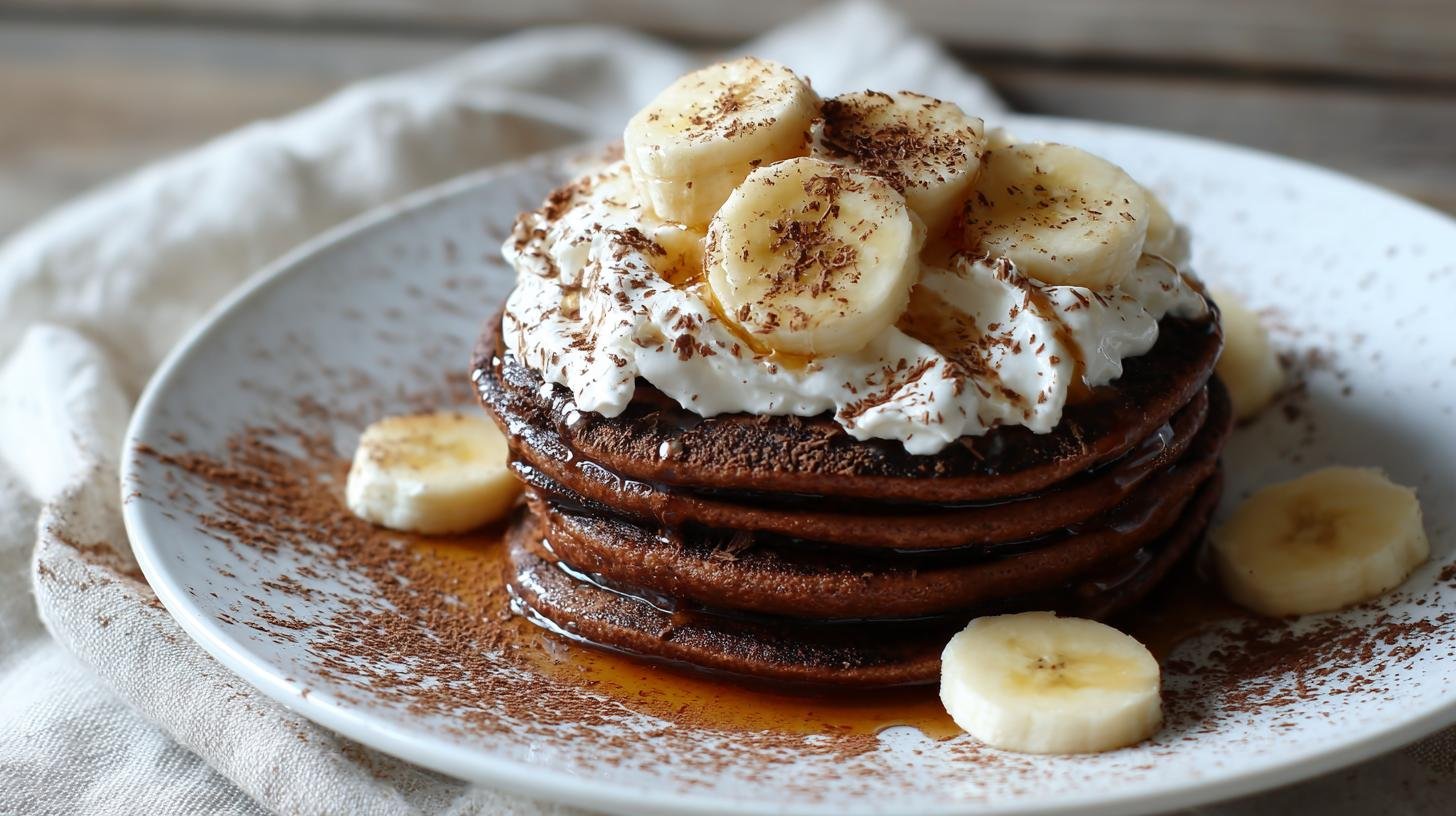 Kakaové lívance s banánem, medem a řeckým jogurtem. Proč si je zamilujete hned napoprvé