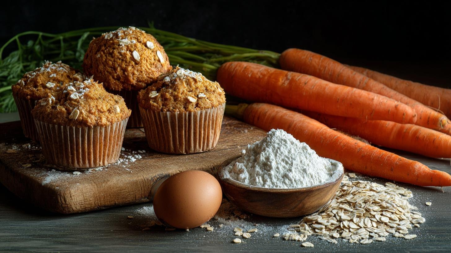Mrkvové muffiny s moukou a ovesnými vločkami jemně sladké. Ingredience a rychlý postup