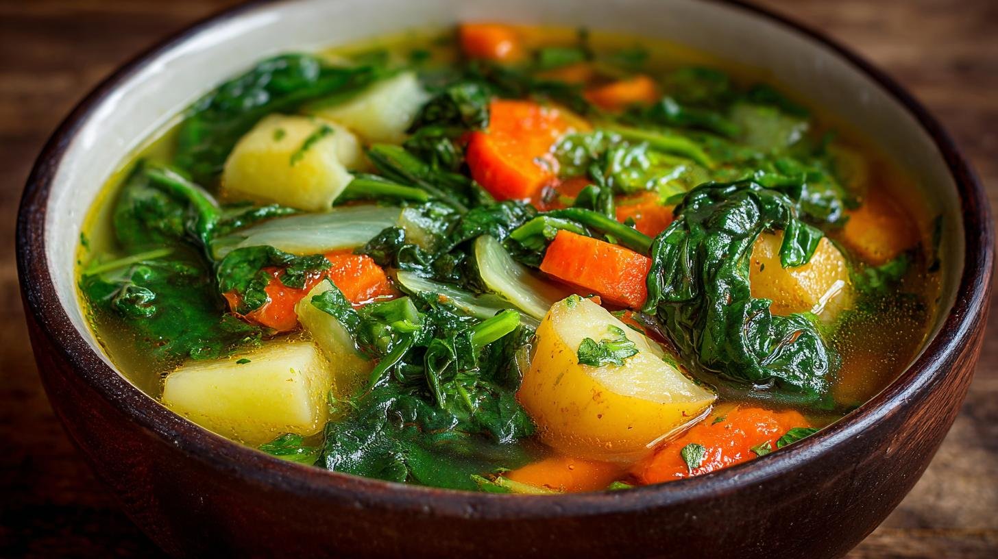 Rychlá zeleninová polévka se špenátem a bramborami pro každý den