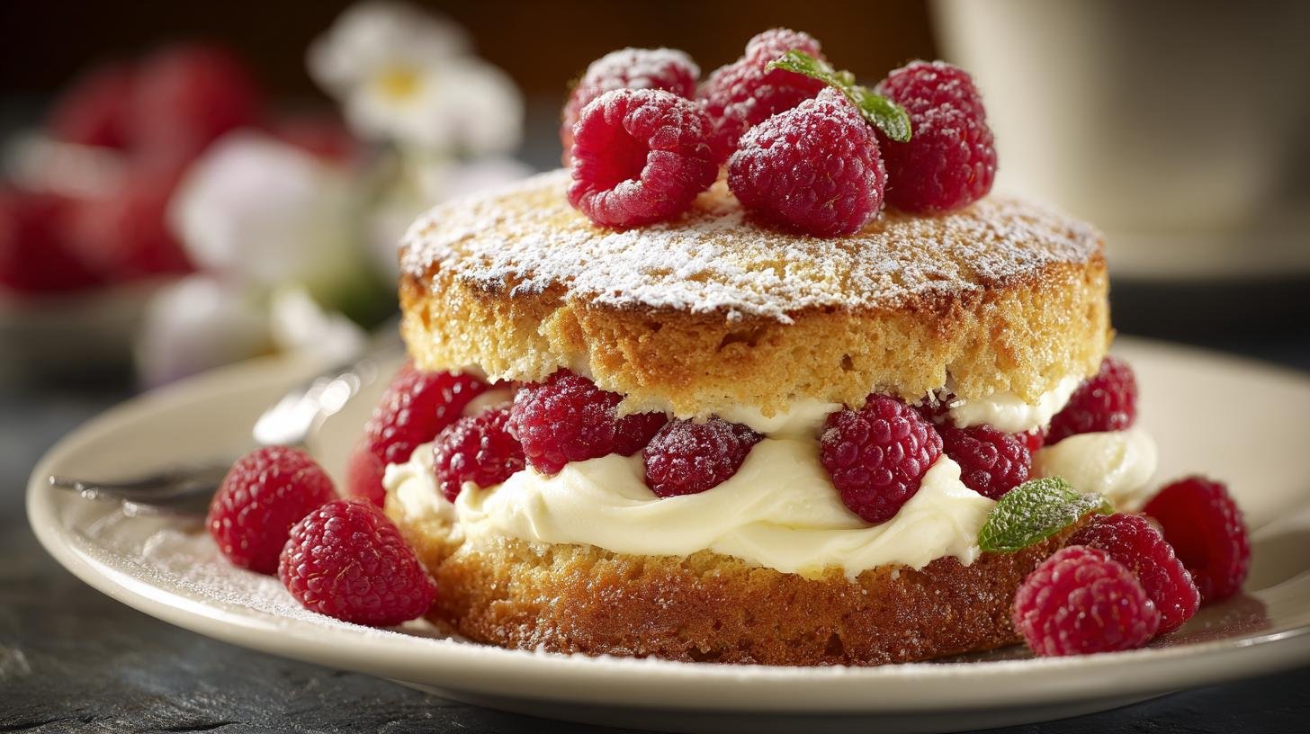 Smetanový dort s malinami a cukrem pro víkendovou oslavu