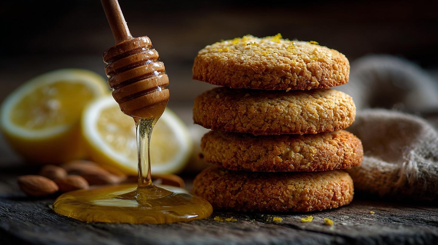 Mandlové sušenky s medem, citronovou kůrou a bílkem. Ingredience a stručný postup