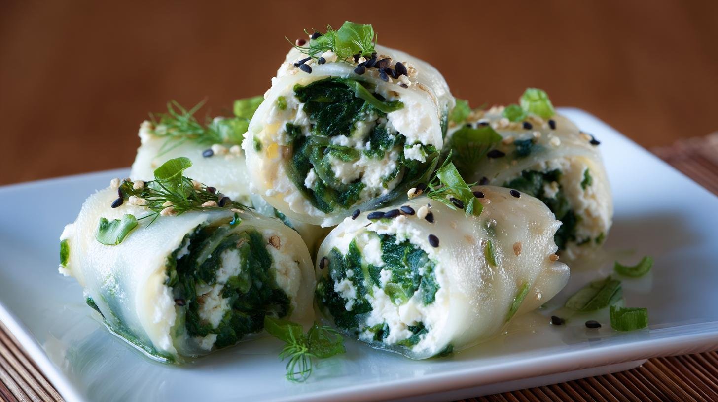 Rýžové rolky se špenátem a tvarohem pro lehký oběd. Proč se hodí do rychlého oběda