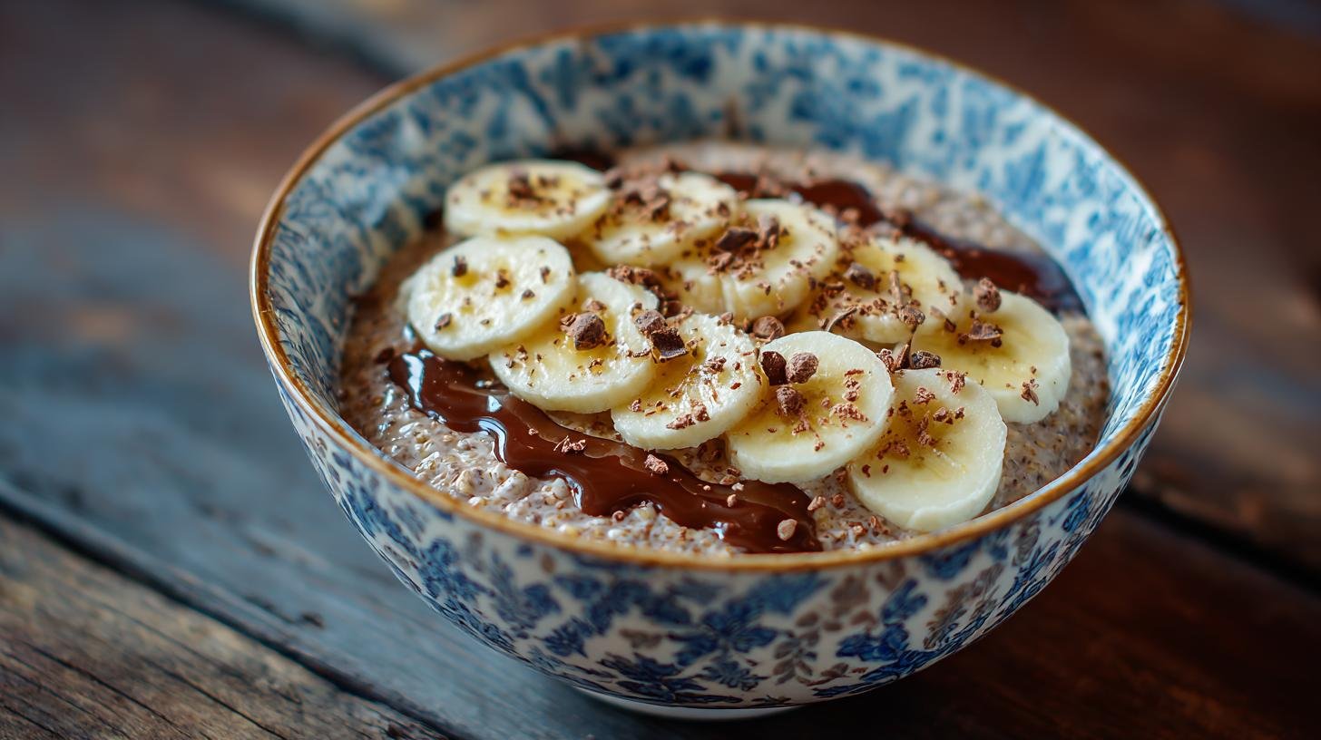 Ovesná kaše s kakaem a banánem jako teplé ranní pohlazení. Rychlý recept — 5 minut a hřejivá miska