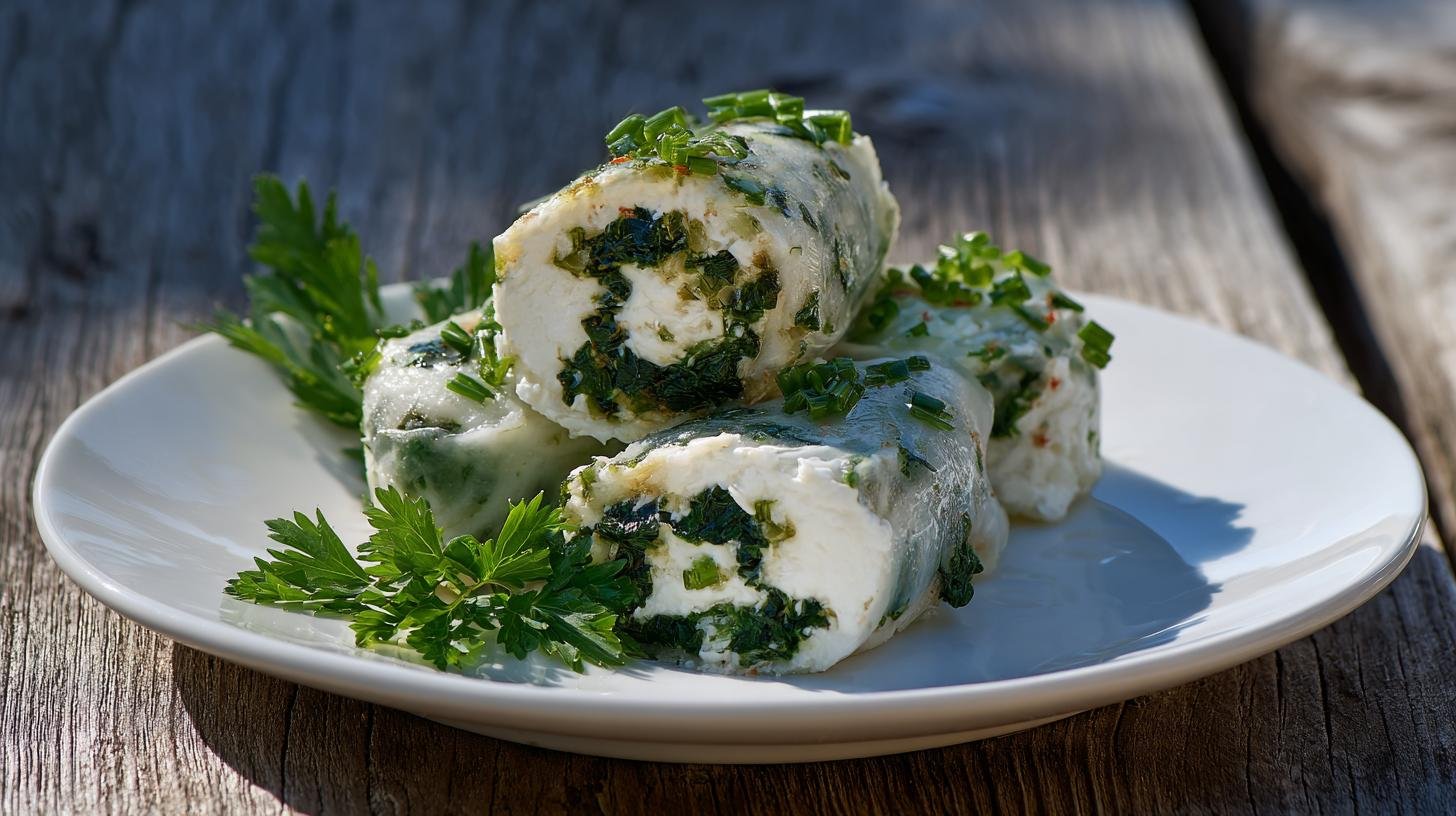 Rýžové rolky se špenátem a tvarohem pro lehký oběd. Krátké nutriční shrnutí