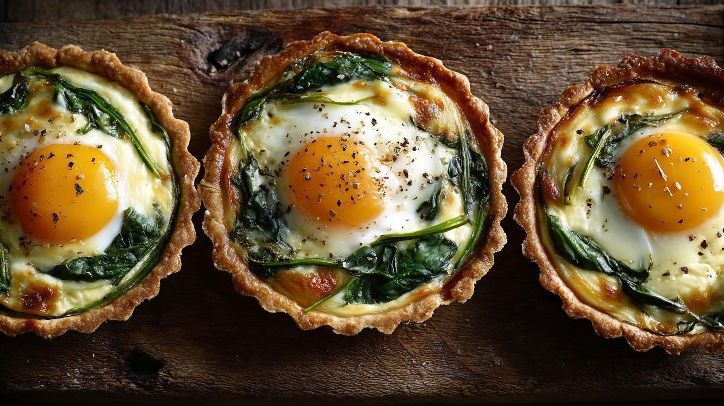 Slané koláče se sýrem, špenátem a vejci jako snadná večeře