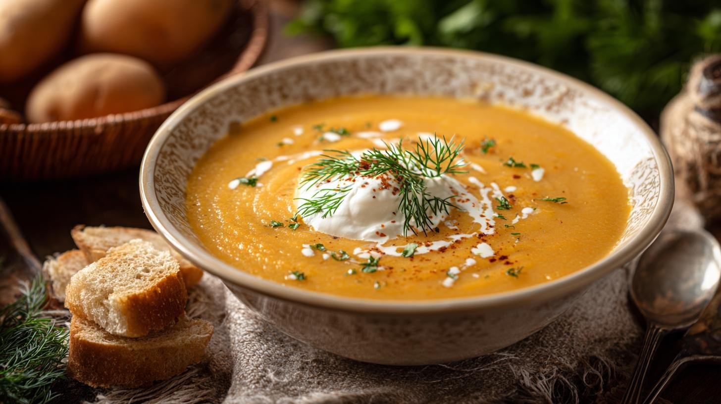 Bramborová polévka s mrkví a smetanou správným způsobem. Ingredience a chytré nákupy