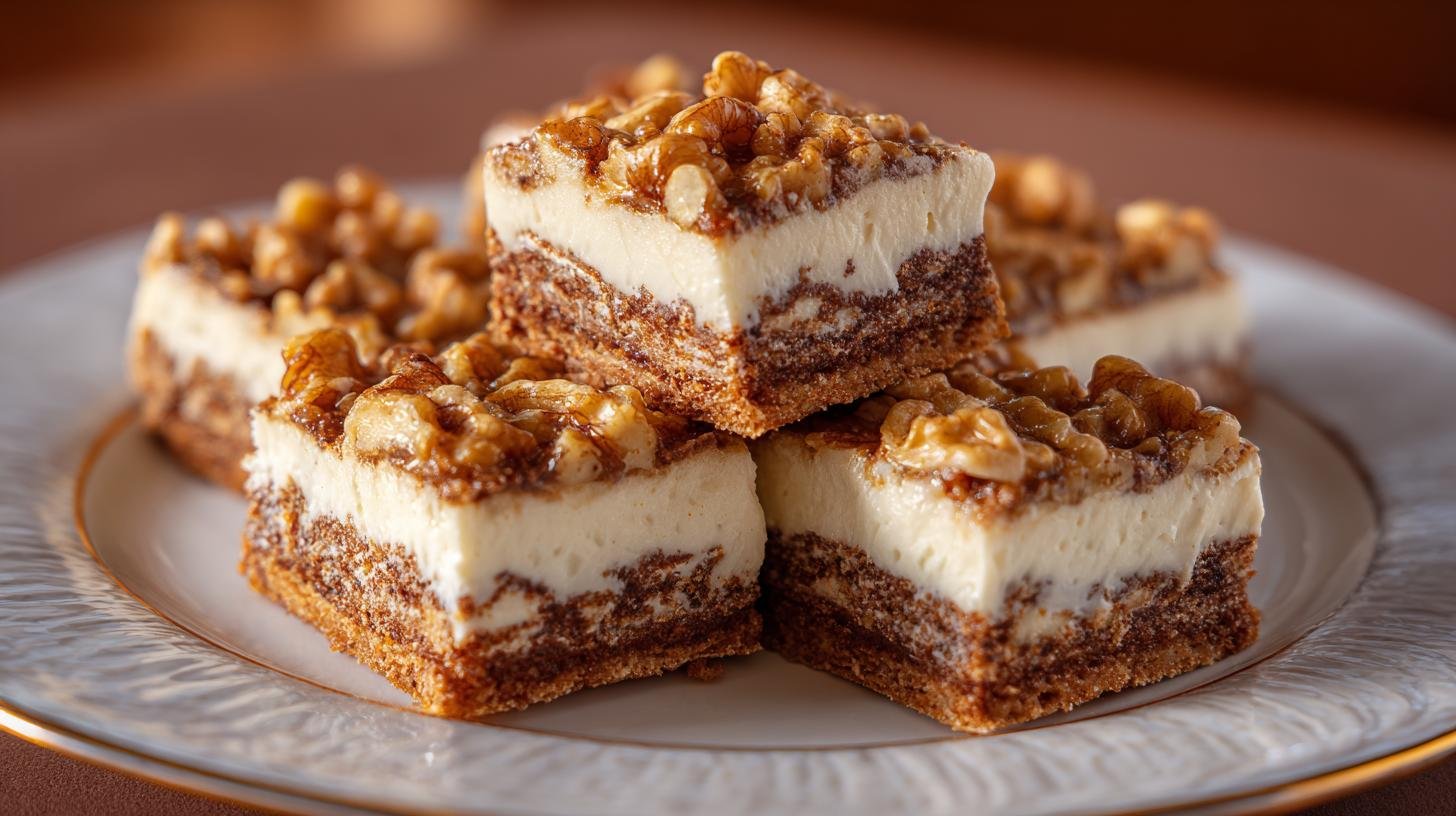 Ořechové řezy se smetanovým krémem bez mikseru