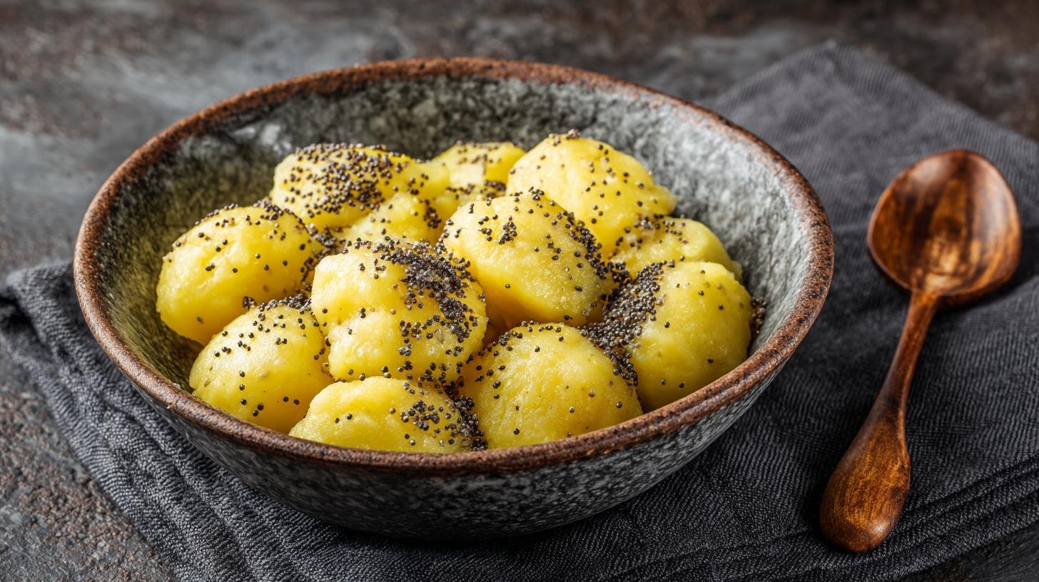 Bramborové šišky s mákem a máslem snadno a rychle. Rychlý postup krok za krokem