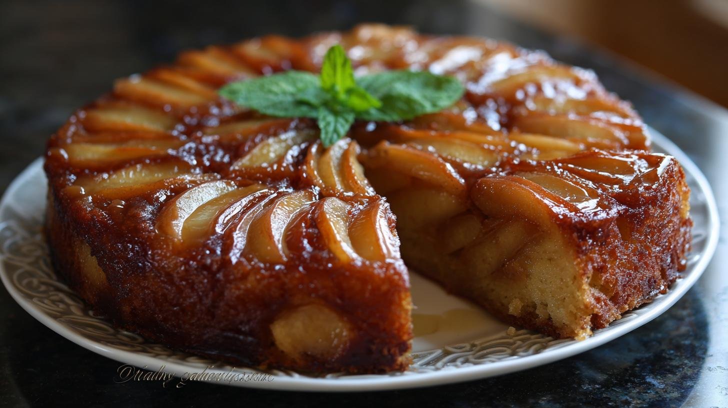 Jablečný koláč „obrácený“ z jablek, karamelu a másla. Triky pro dokonalý výsledek a úsporu