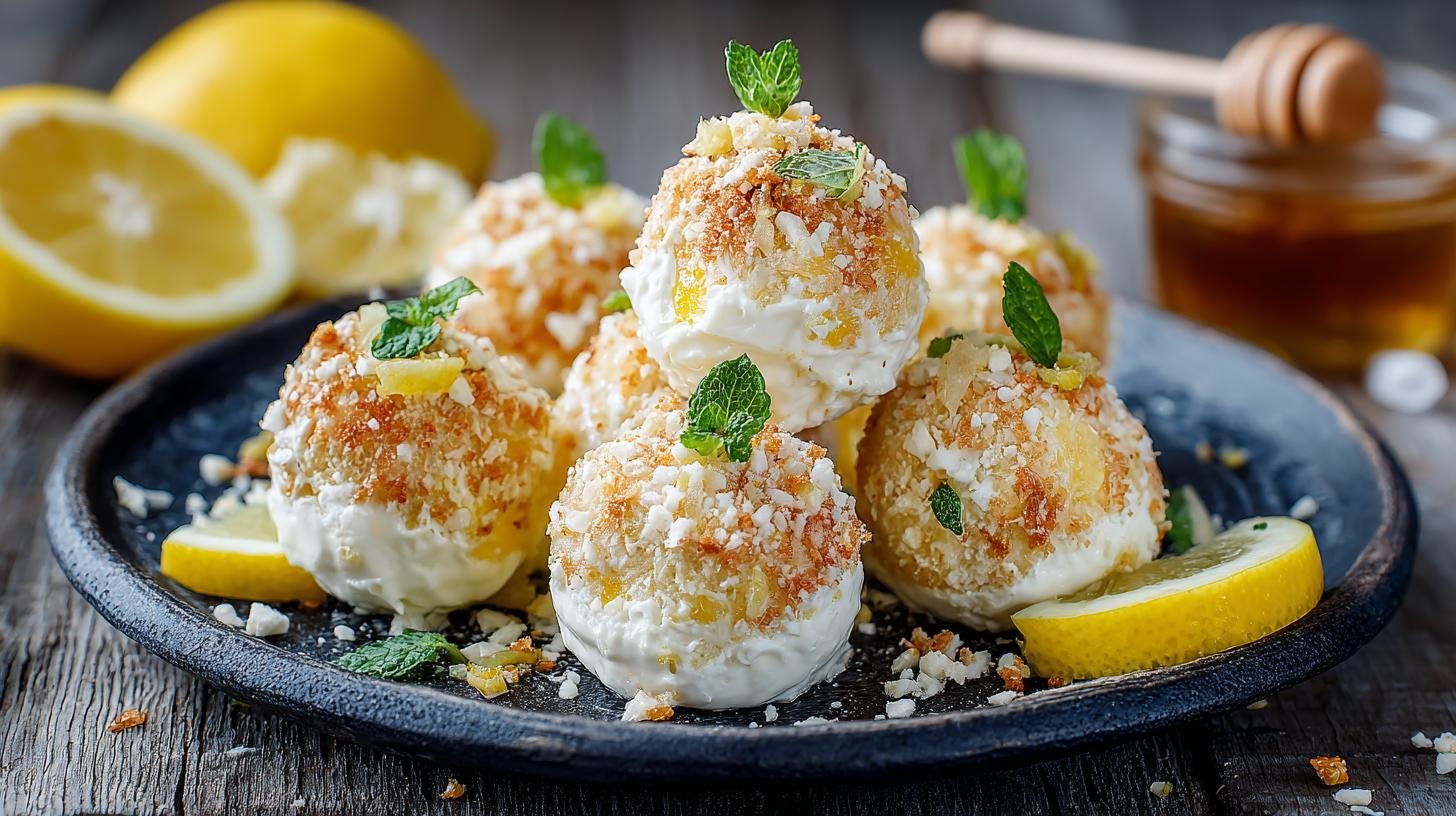Tvarohové koule s citronem a medem pro rychlou energii