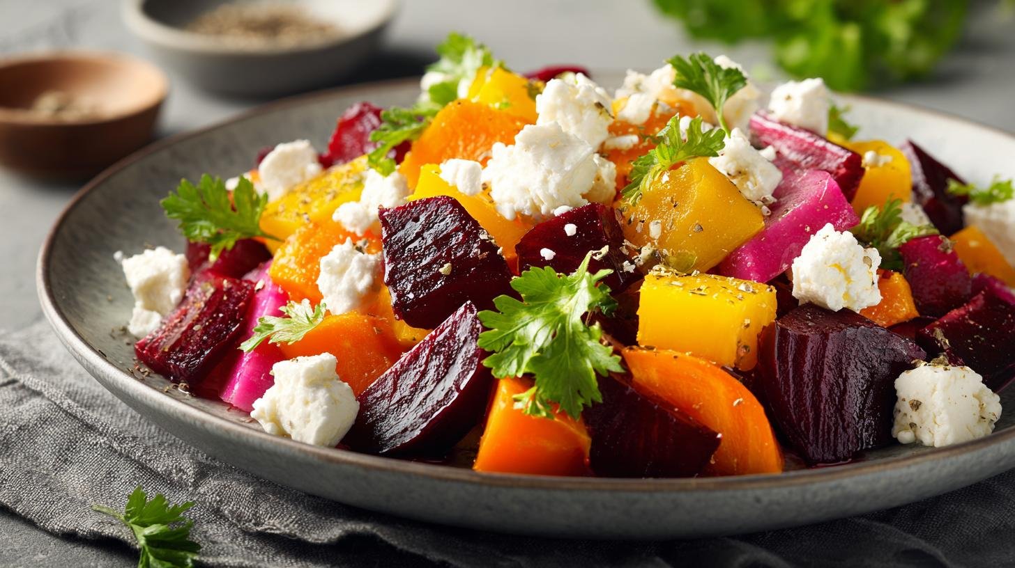 Zdravý salát s řepou, mrkví a feta sýrem. Proč si ho zamilujete