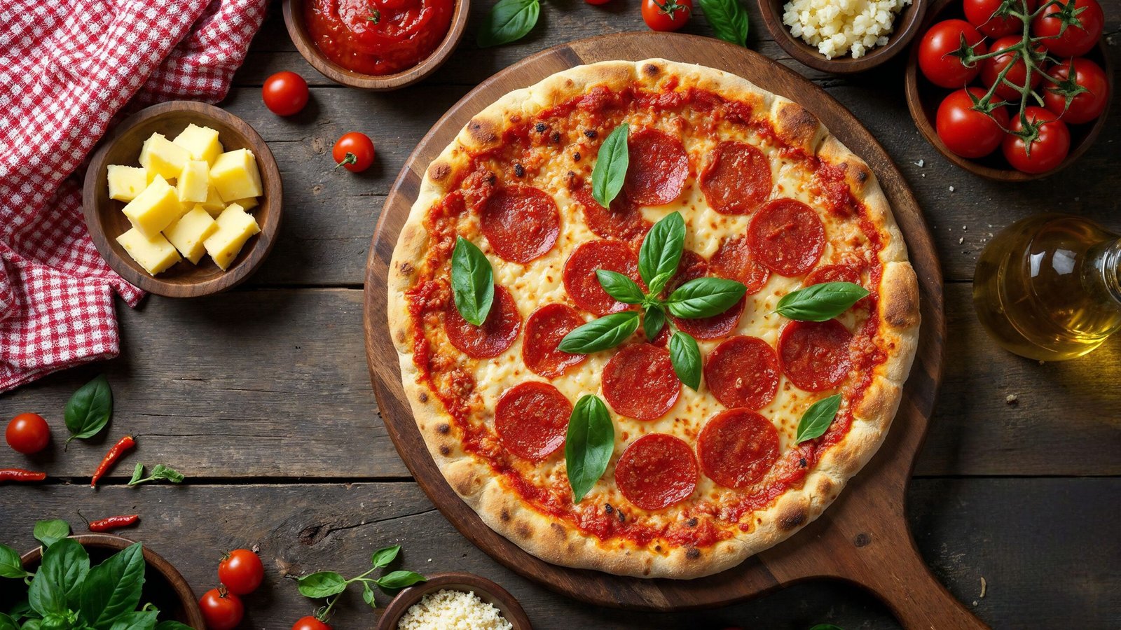 Domácí pizza s mozzarellou a rajčaty – italská klasika u vás doma