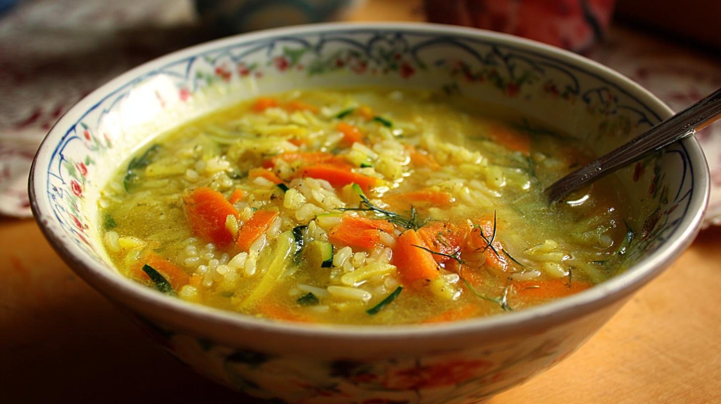 Cuketová polévka s mrkví a rýží jako sytý oběd