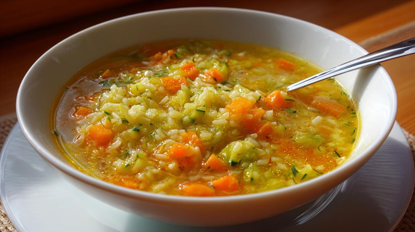 Cuketová polévka s mrkví a rýží jako sytý oběd. Co potřebujete