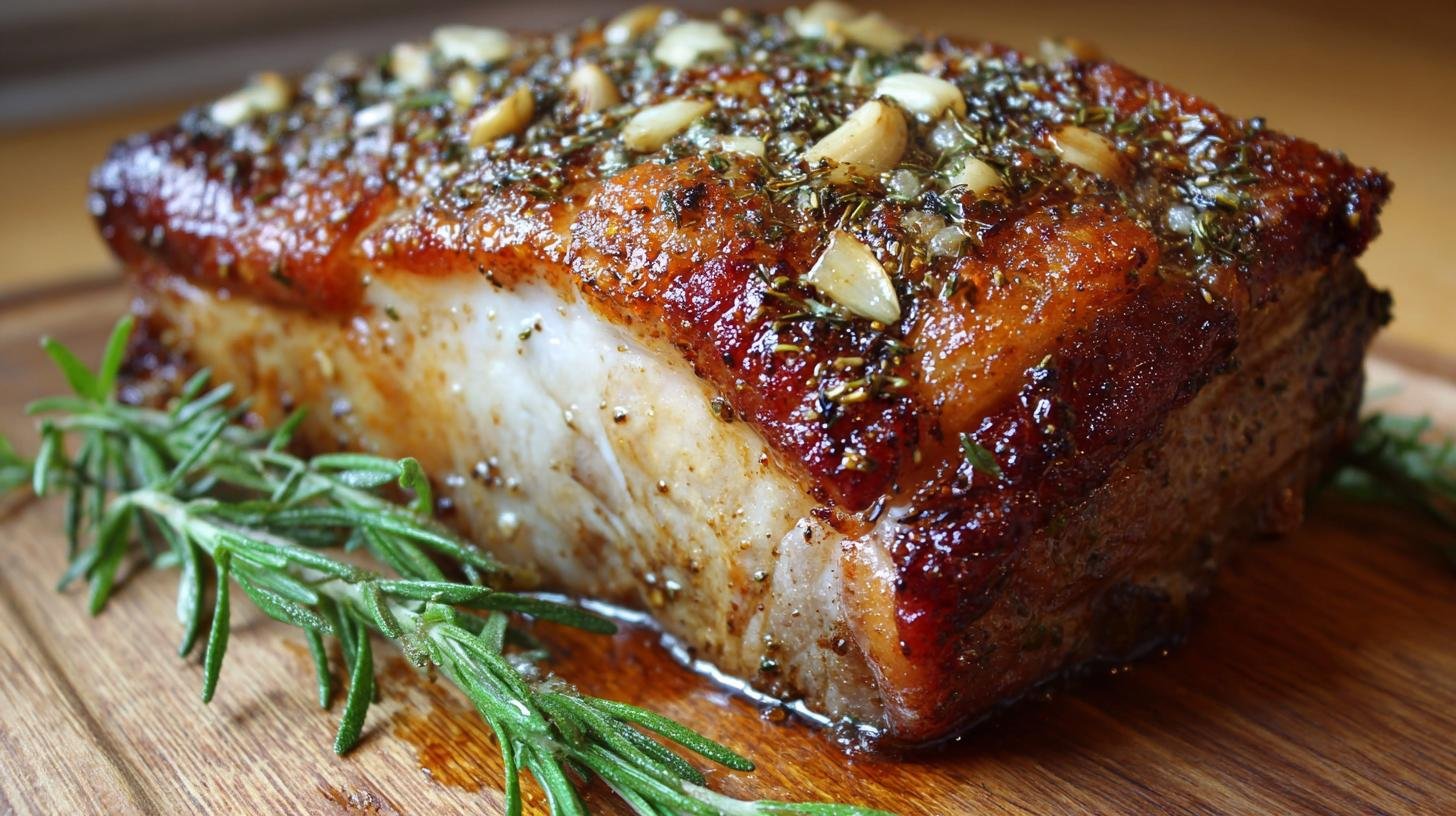 Vepřová pečeně s česnekem křupavá na povrchu