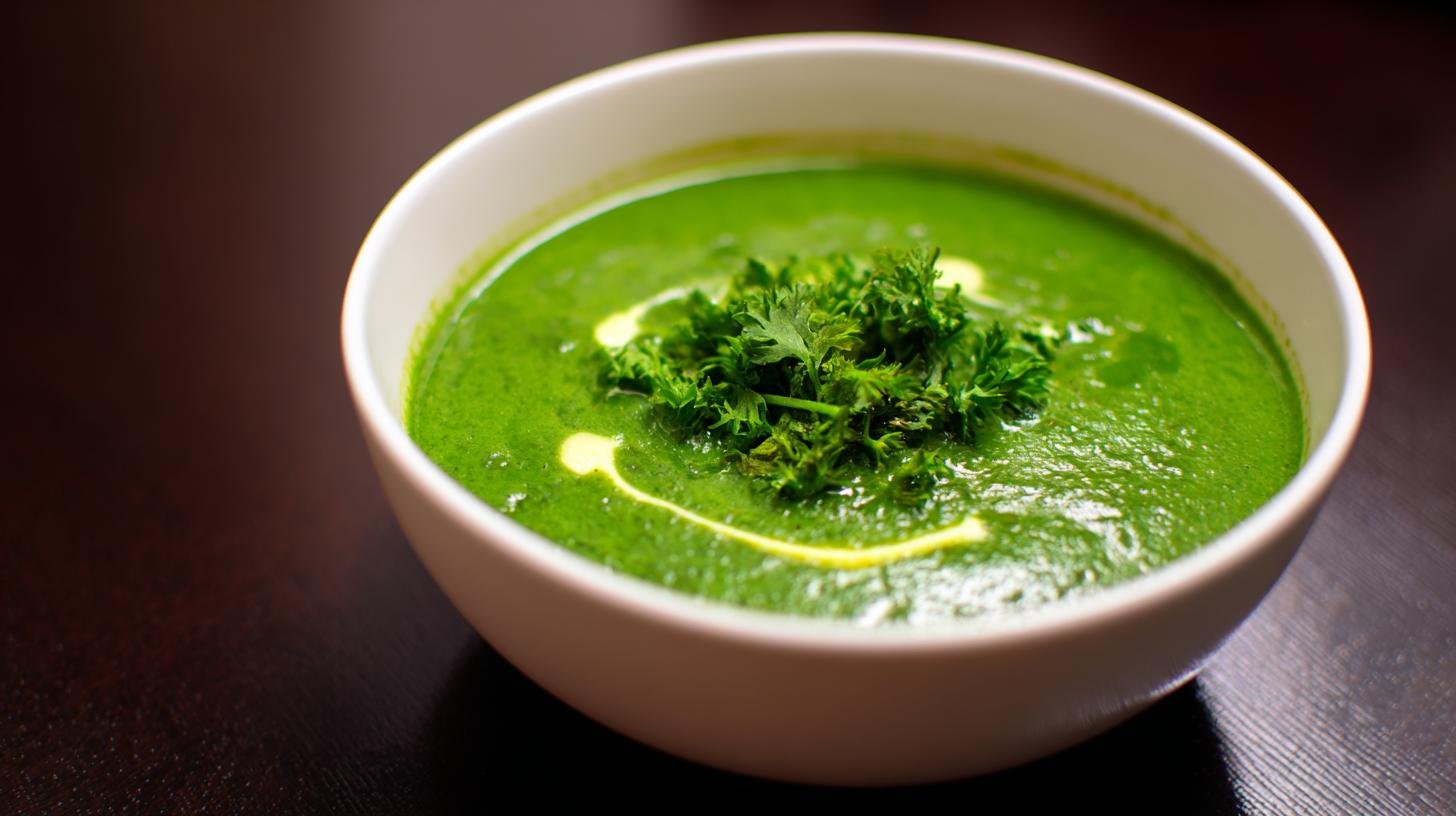 Špenátová polévka s bramborami a snadnou cestou pro hladkou konzistenci