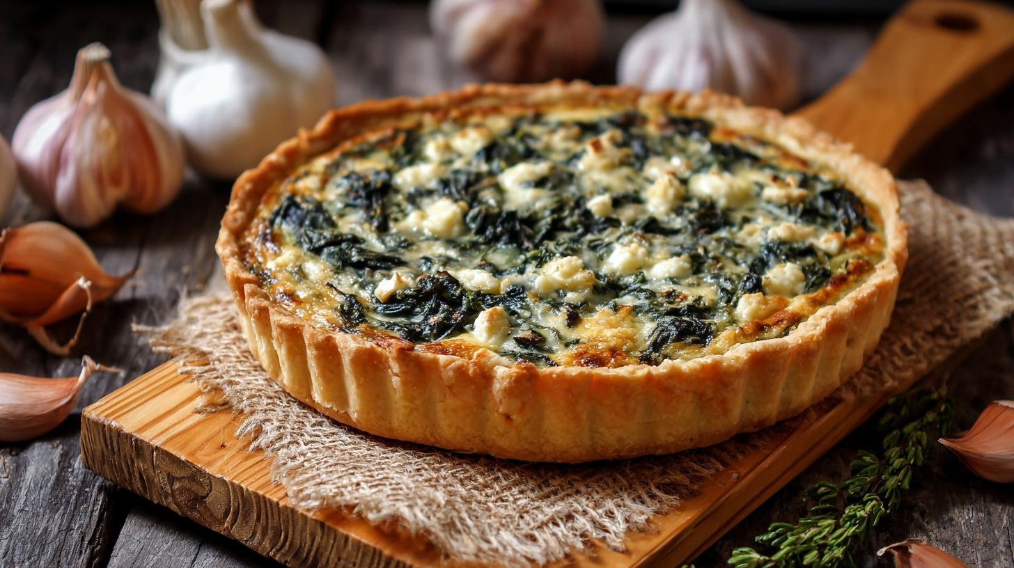Slaný koláč se špenátem a smetanou jednoduchý a spolehlivý