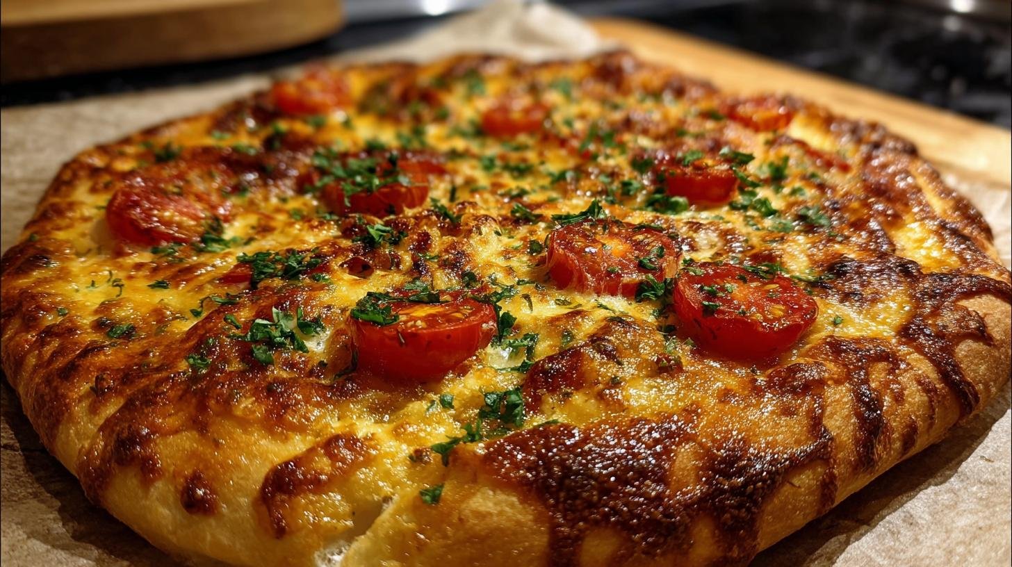 Domácí pizza z trouby s rajčaty a sýrem