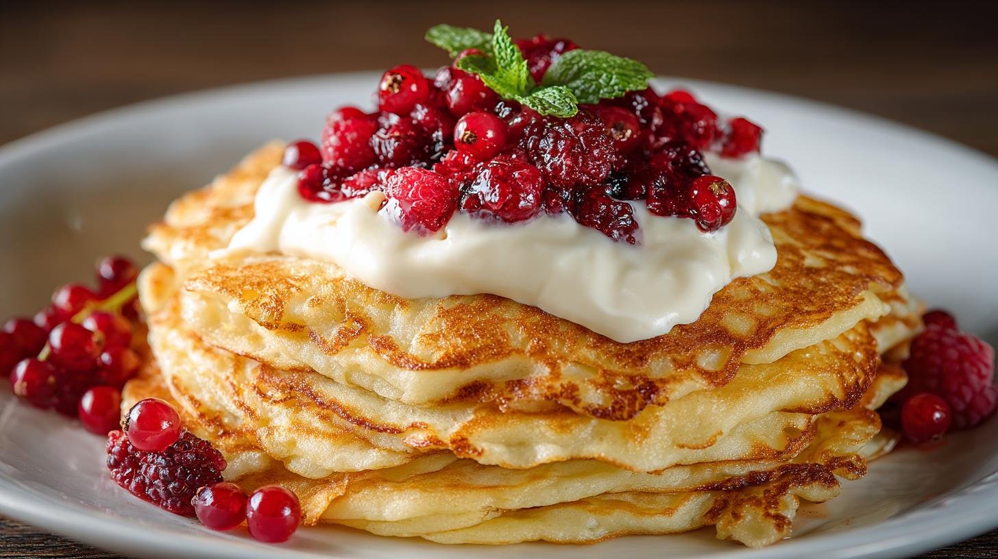 Nadýchané lívance s jogurtem jako sladká snídaně. Servírování, které prodlouží potěšení