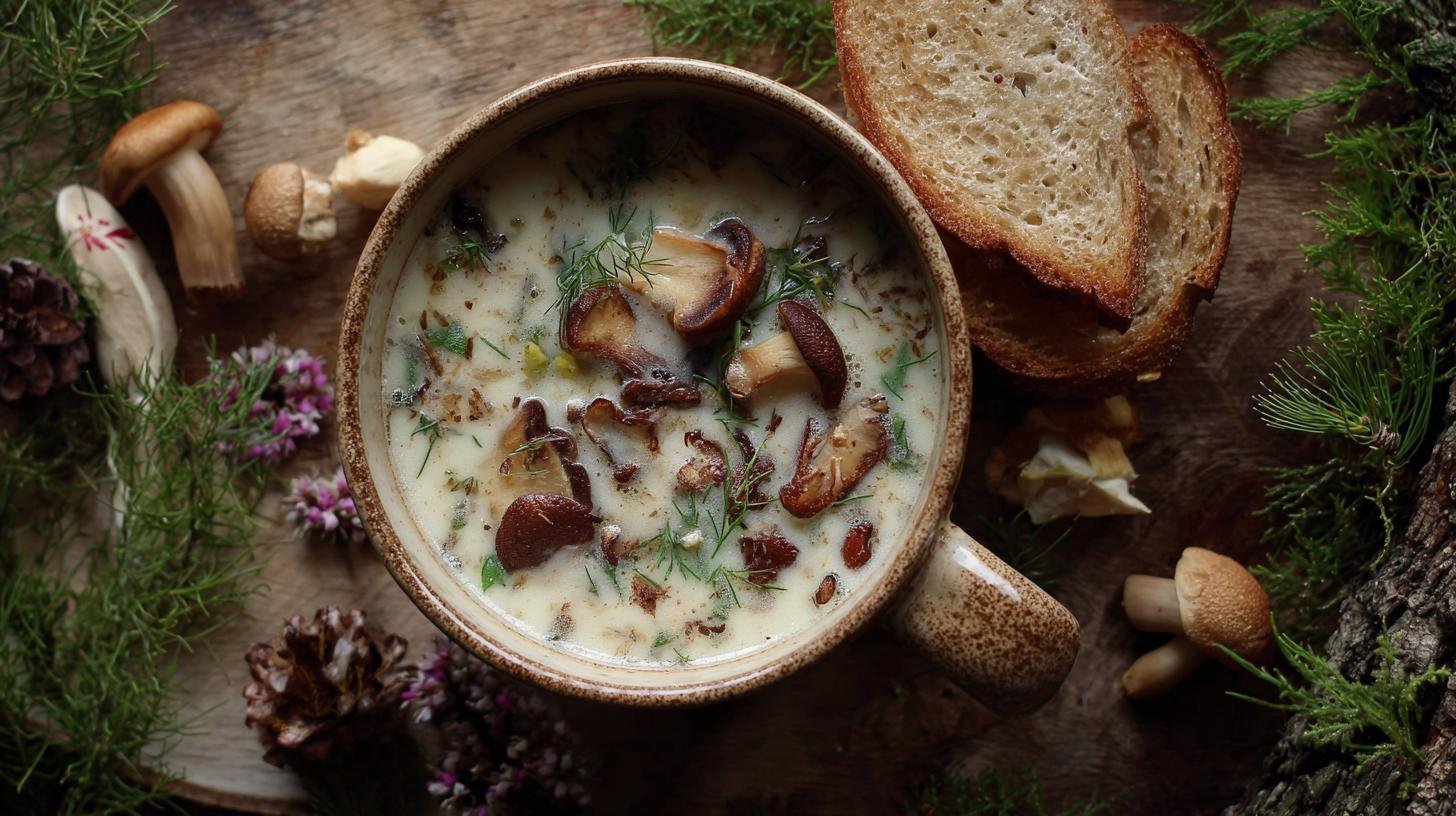 Bramboračka s houbami a domácí vůní lesa