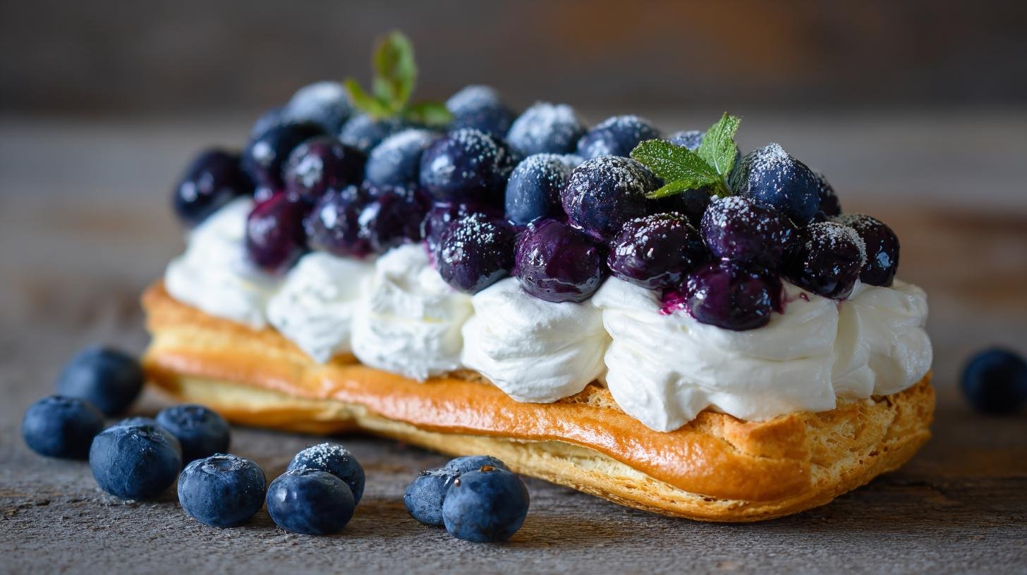 Smetanový krém s borůvkami a jemným trikem na hladkou konzistenci