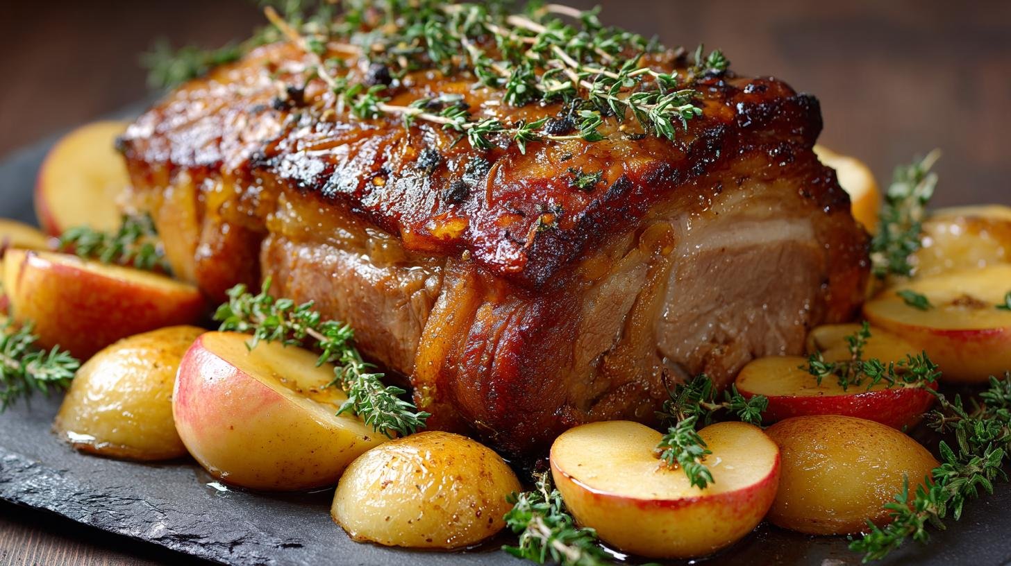 Vepřové pečeně s jablky a tymiánem, šťavnaté a voňavé