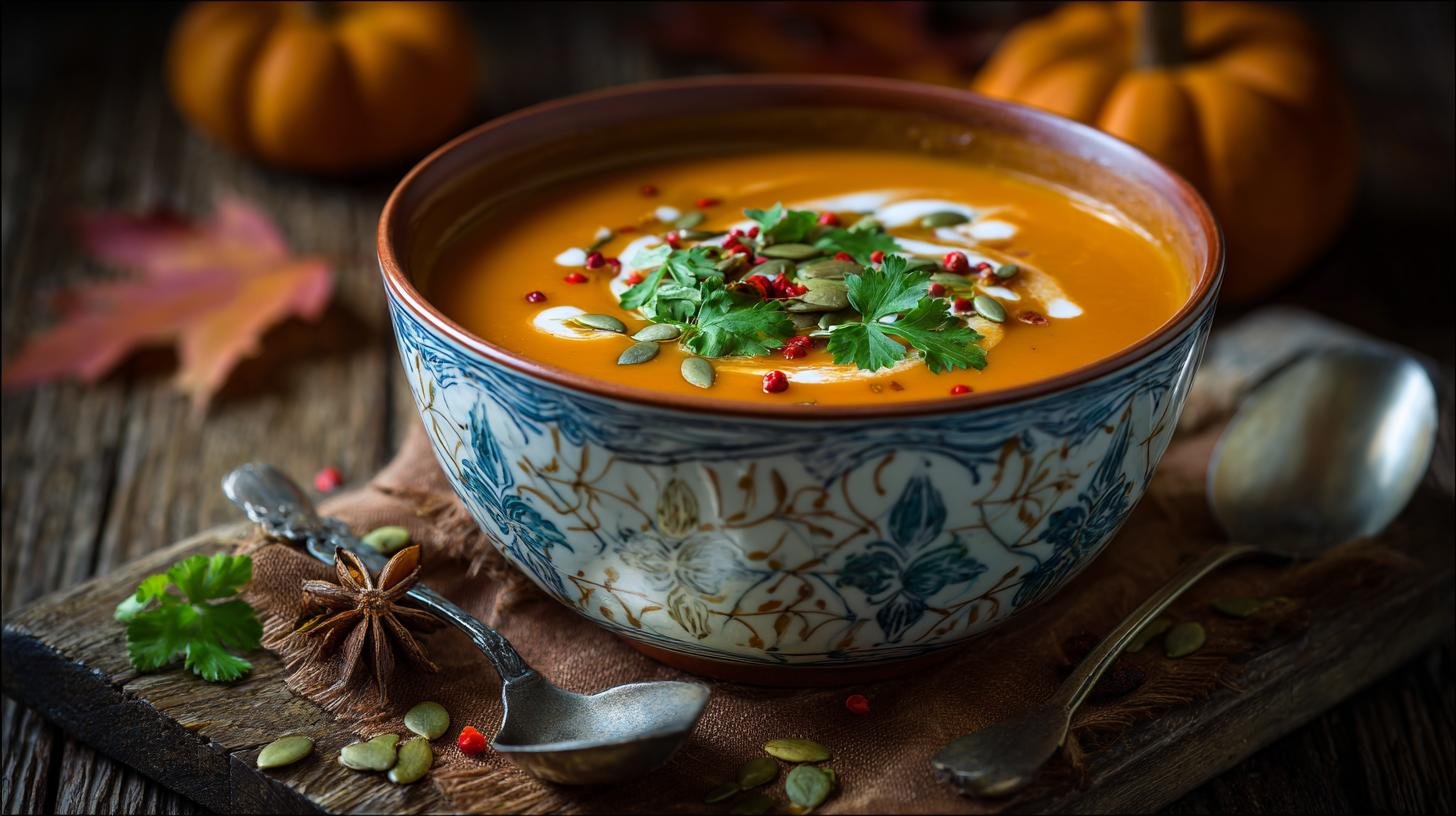 Dýňová polévka s mrkví a jemným zahřátím na chladné dny