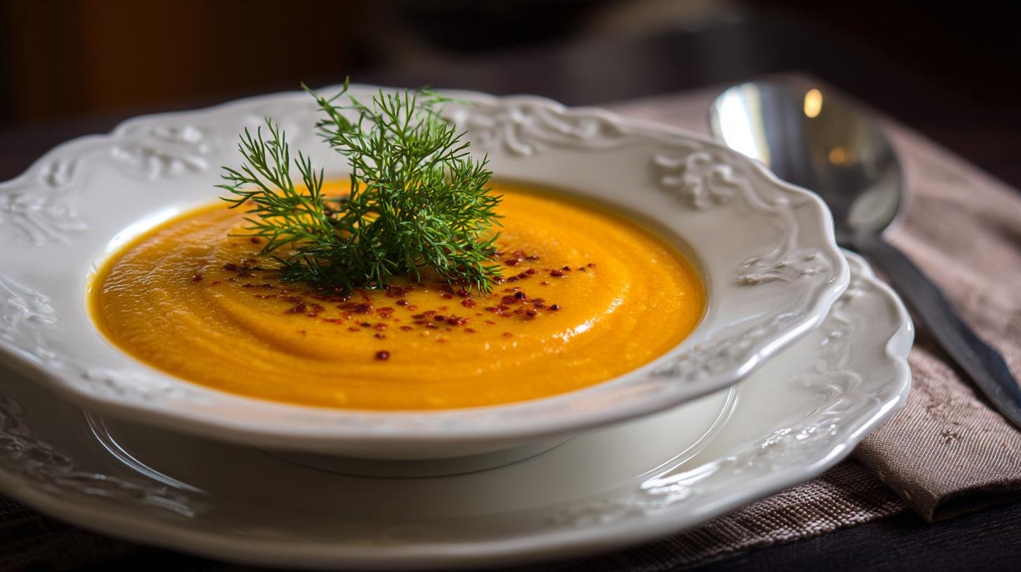 Mrkvový krém s bramborami jemné jídlo s minimem kalorií