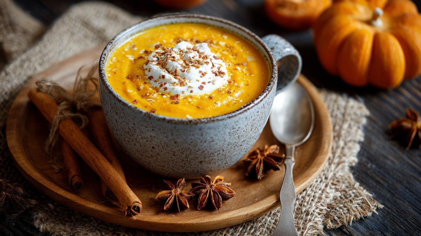 Krém z pečené dýně s kokosovým mlékem, sezónní pochoutka. Postup krok za krokem