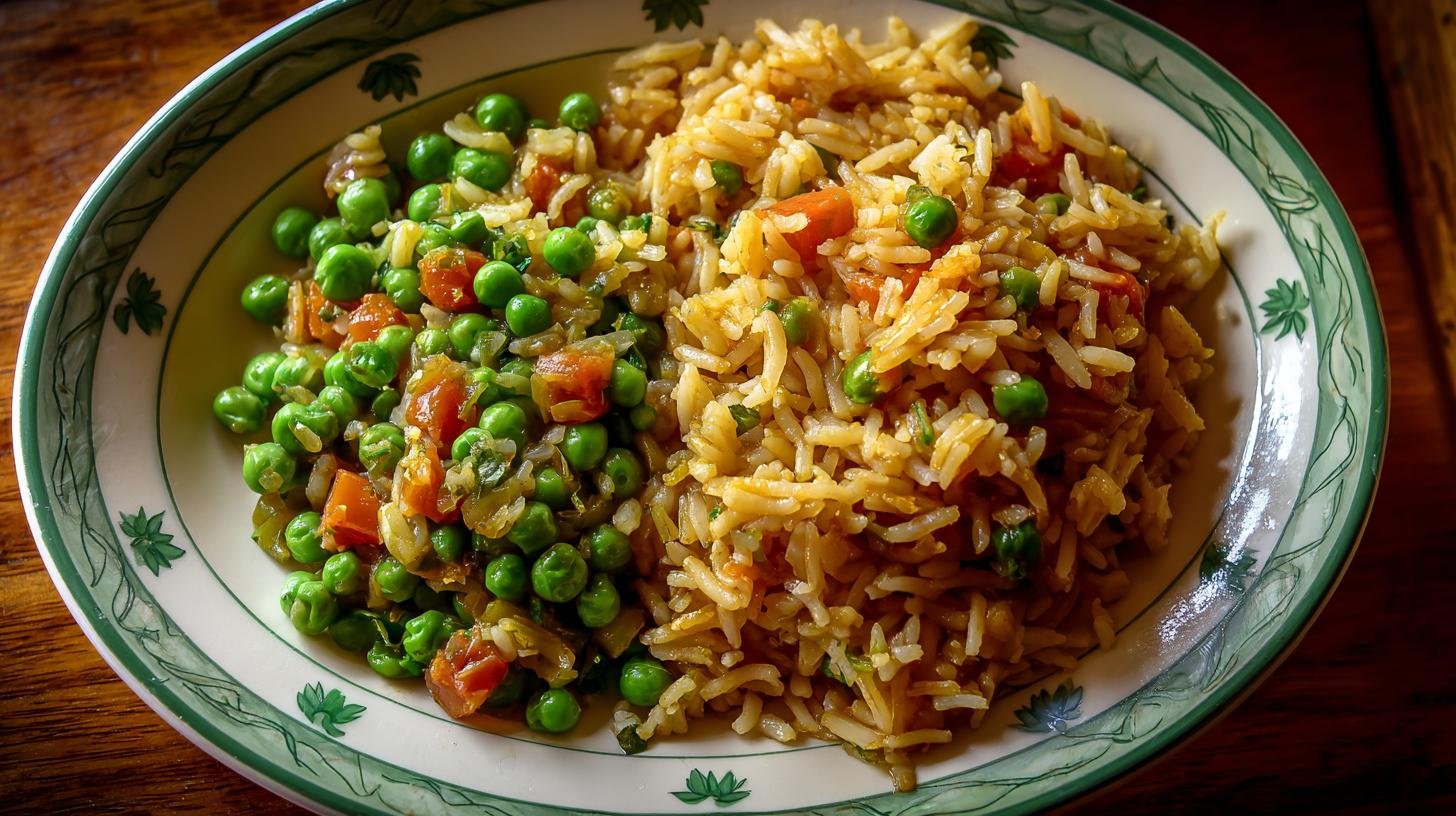 Rýže s hráškem a rychlou cestou k lehkému obědu
