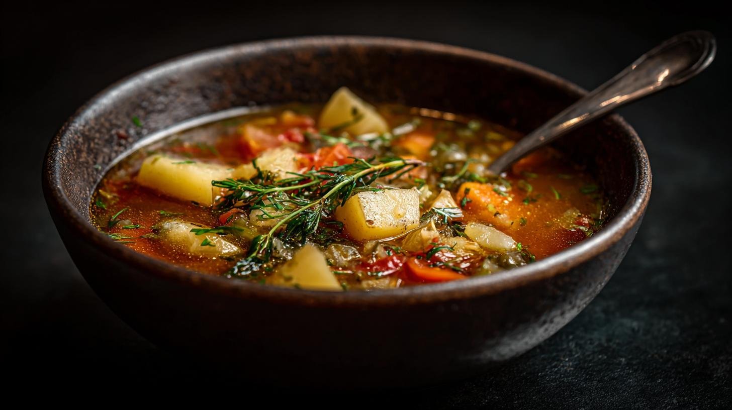 Zeleninová polévka s bramborami a snadným krokem pro hustotu