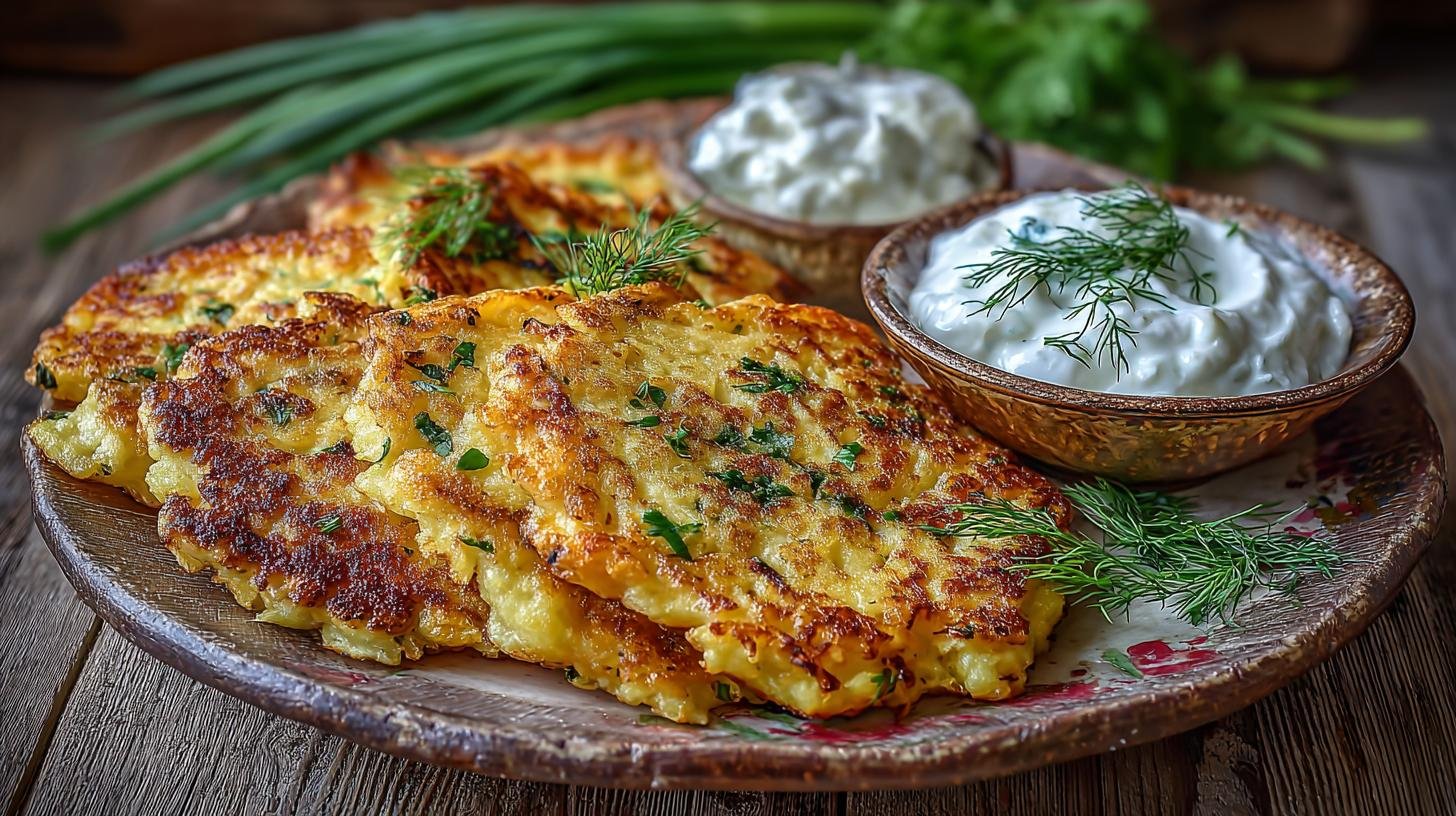 Bramborové placky s tvarohem a bylinkami, domácí chuť