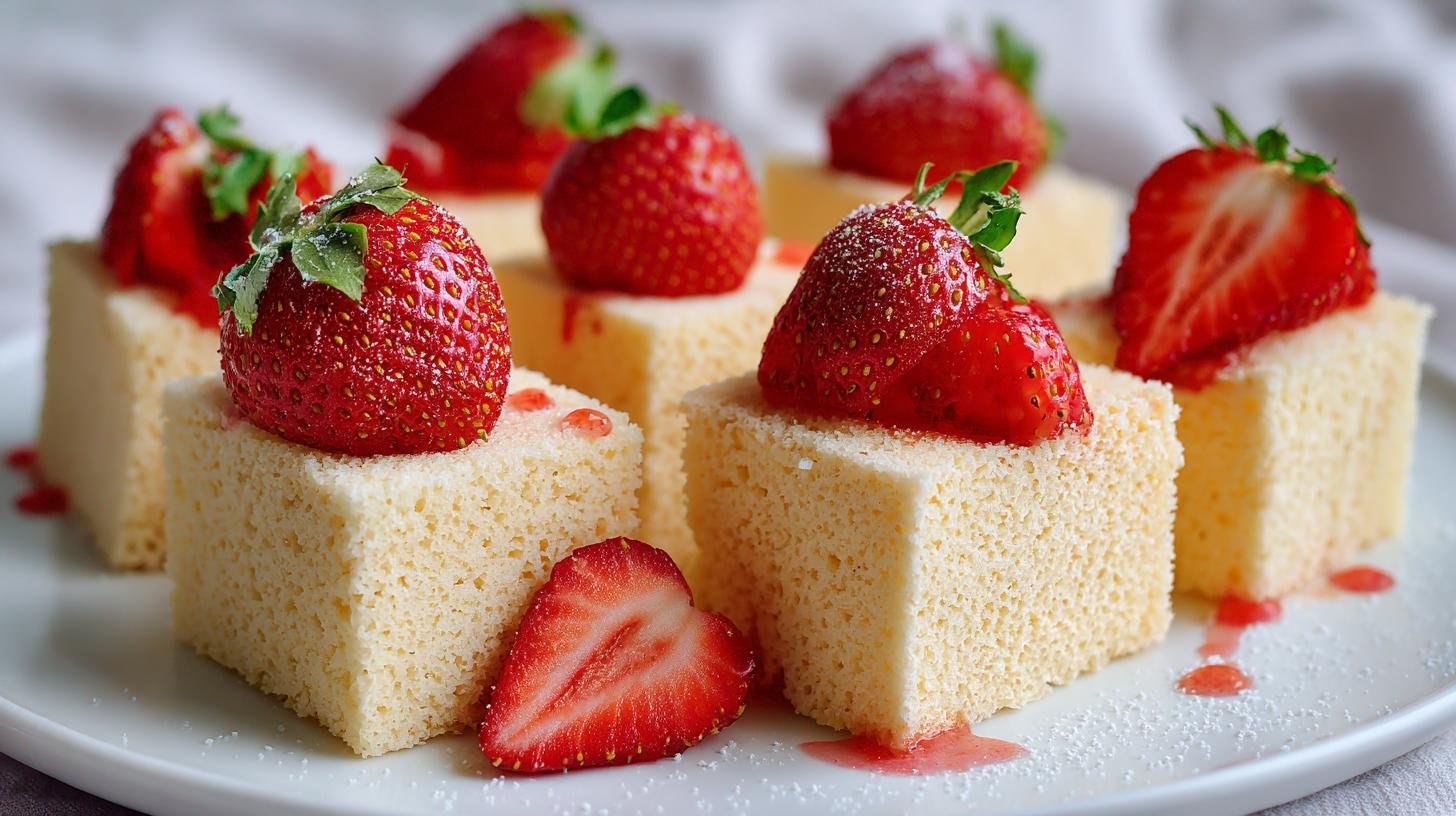 Piškotové kostky s jahodami umožní rychlý dezert pro rodinu