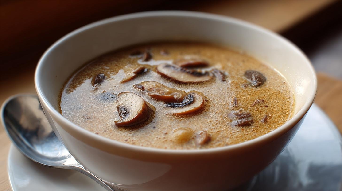 Bramboračka s houbami hustá zahřívací klasika