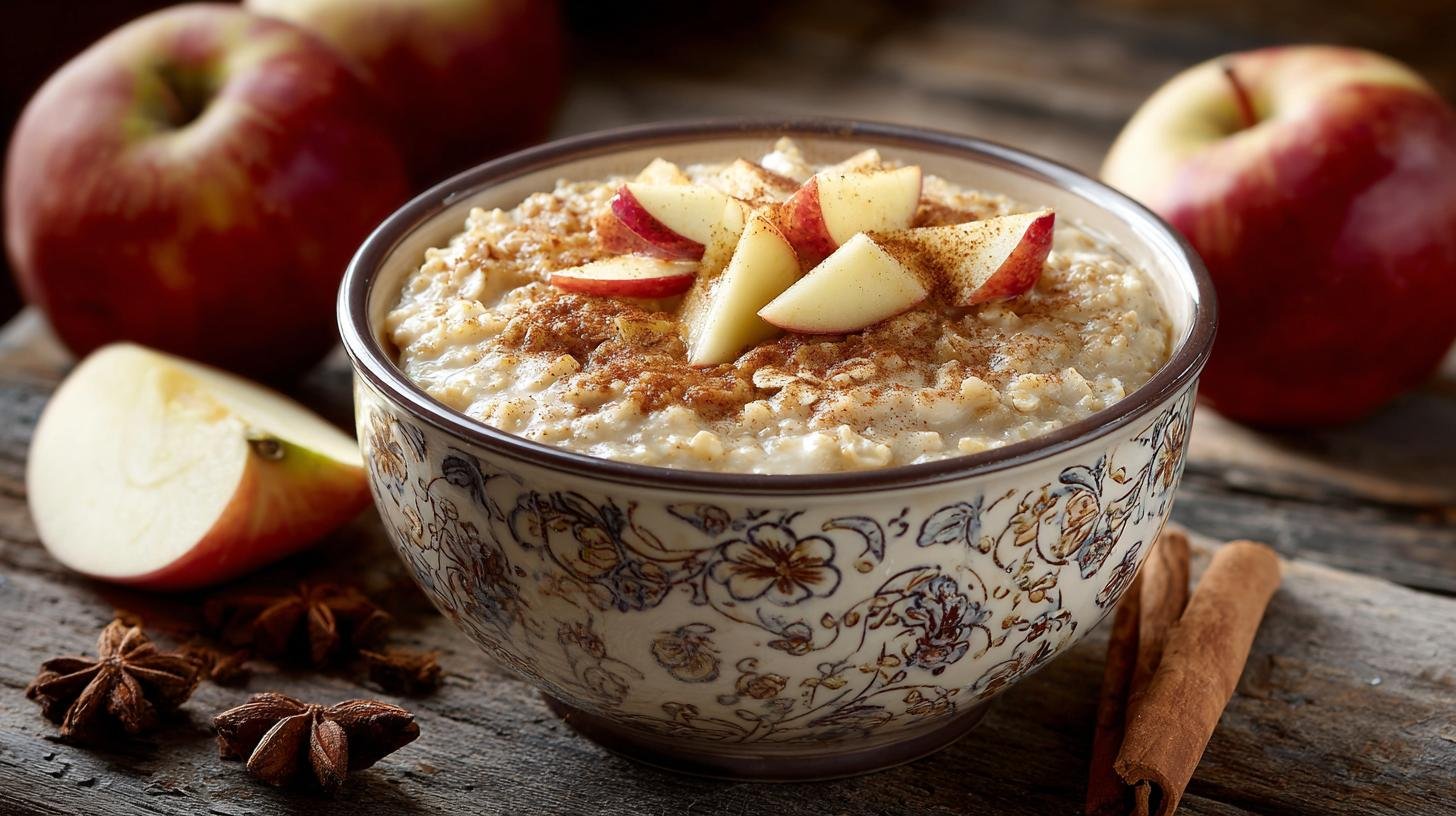 Ovesná kaše s vločkami a jablky ideální rychlé řešení. Rychlý postup krok za krokem