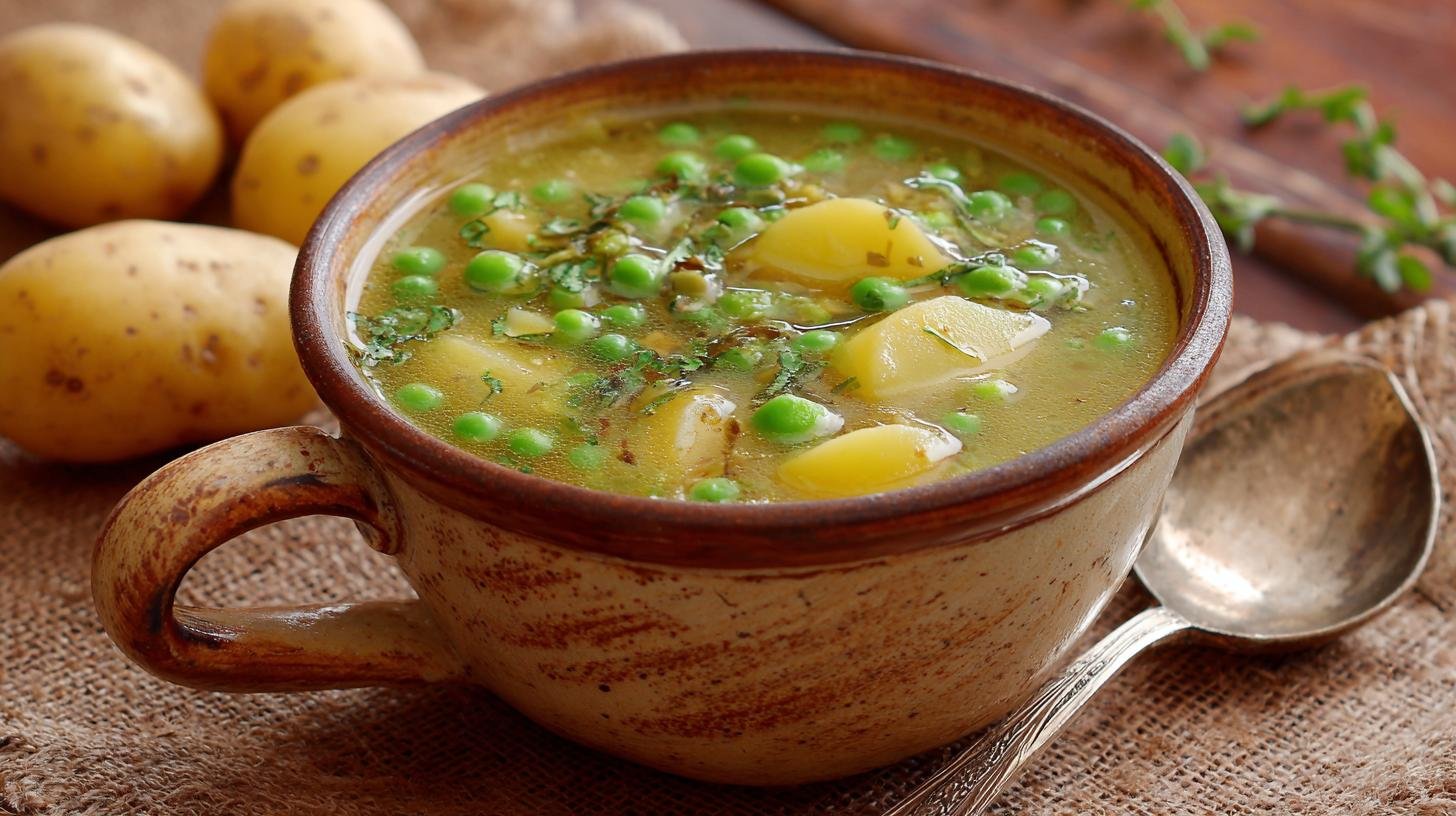 Hrášková polévka s bramborami rychle hotová a sytá 1 Hrášková polévka s bramborami rychle hotová a sytá