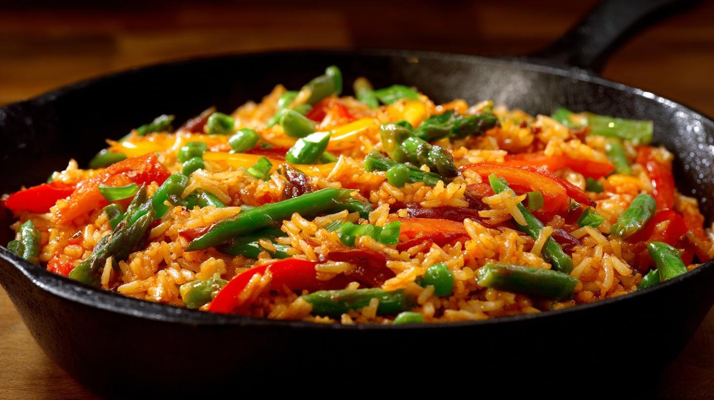 Rýžová pánev se zeleninou správné řešení pro rychlý oběd. Rychlost a úspora