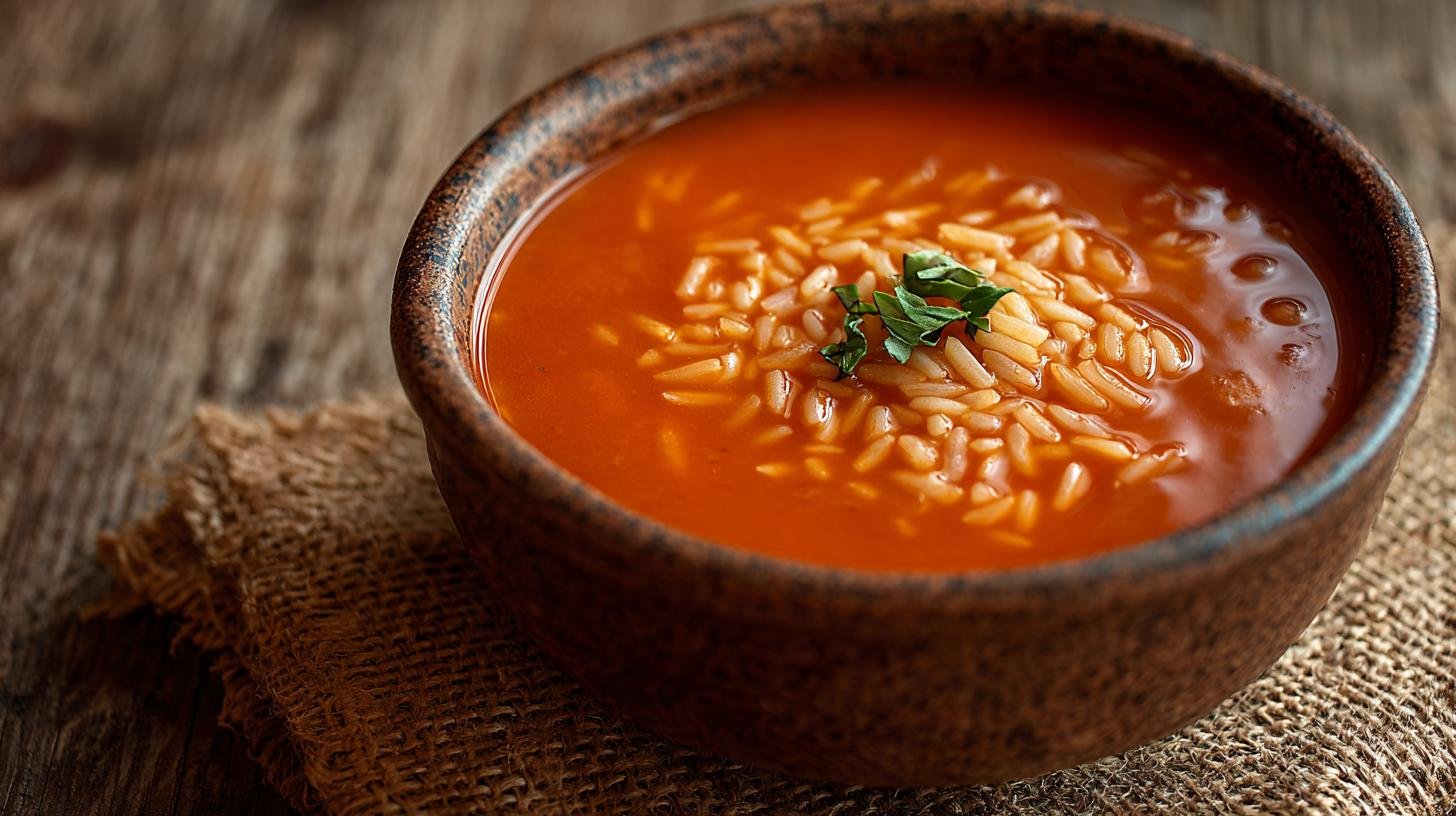 Rajská polévka s rýží a malým trikem pro plnou chuť