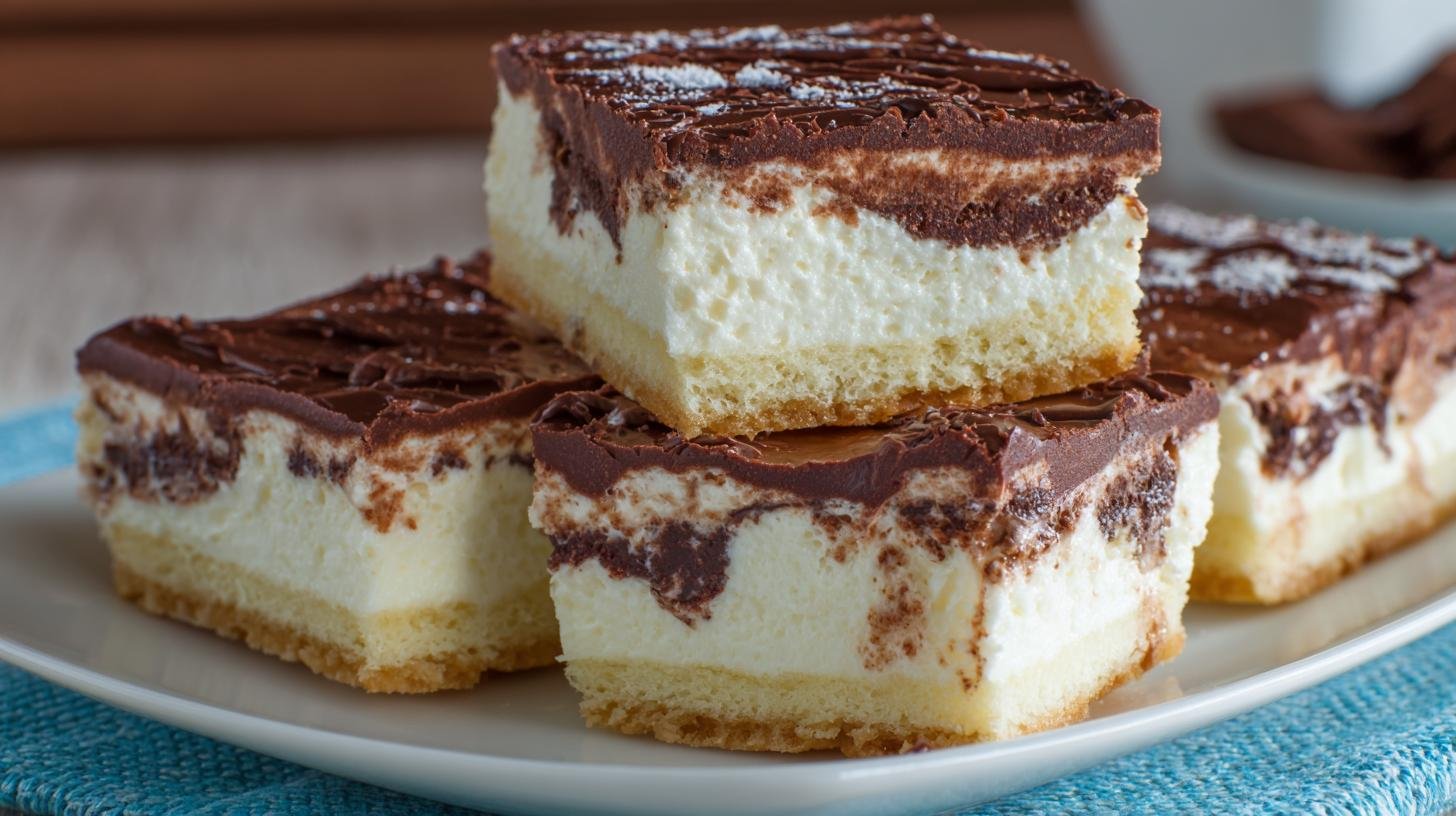 Smetanové řezy s tvarohem a čokoládou překvapivě rychlý výsledek. Variace a nápady na servírování