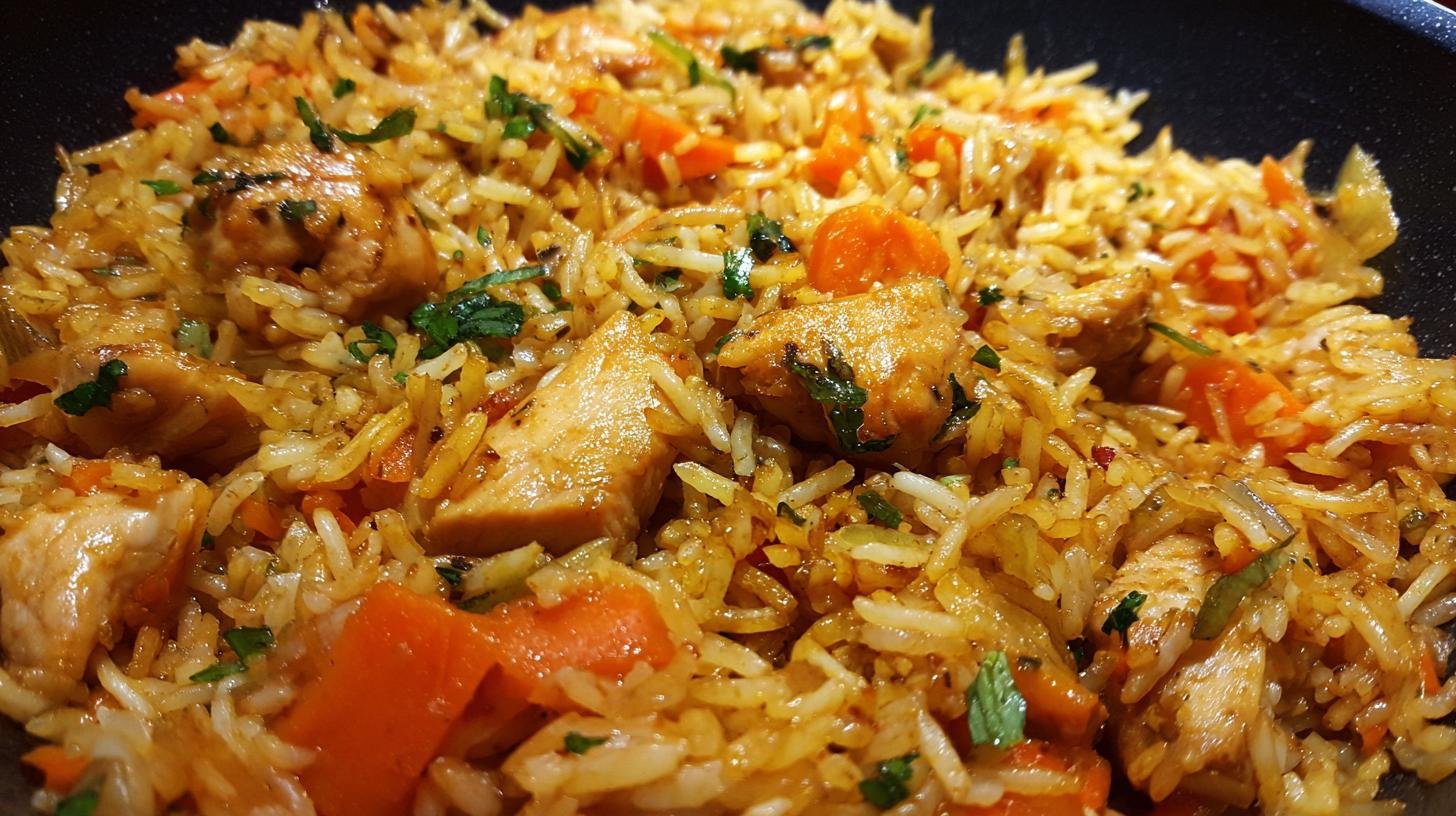 Kuřecí směs s rýží a mrkví jako rychlé řešení všedního dne. Rychlý postup krok za krokem