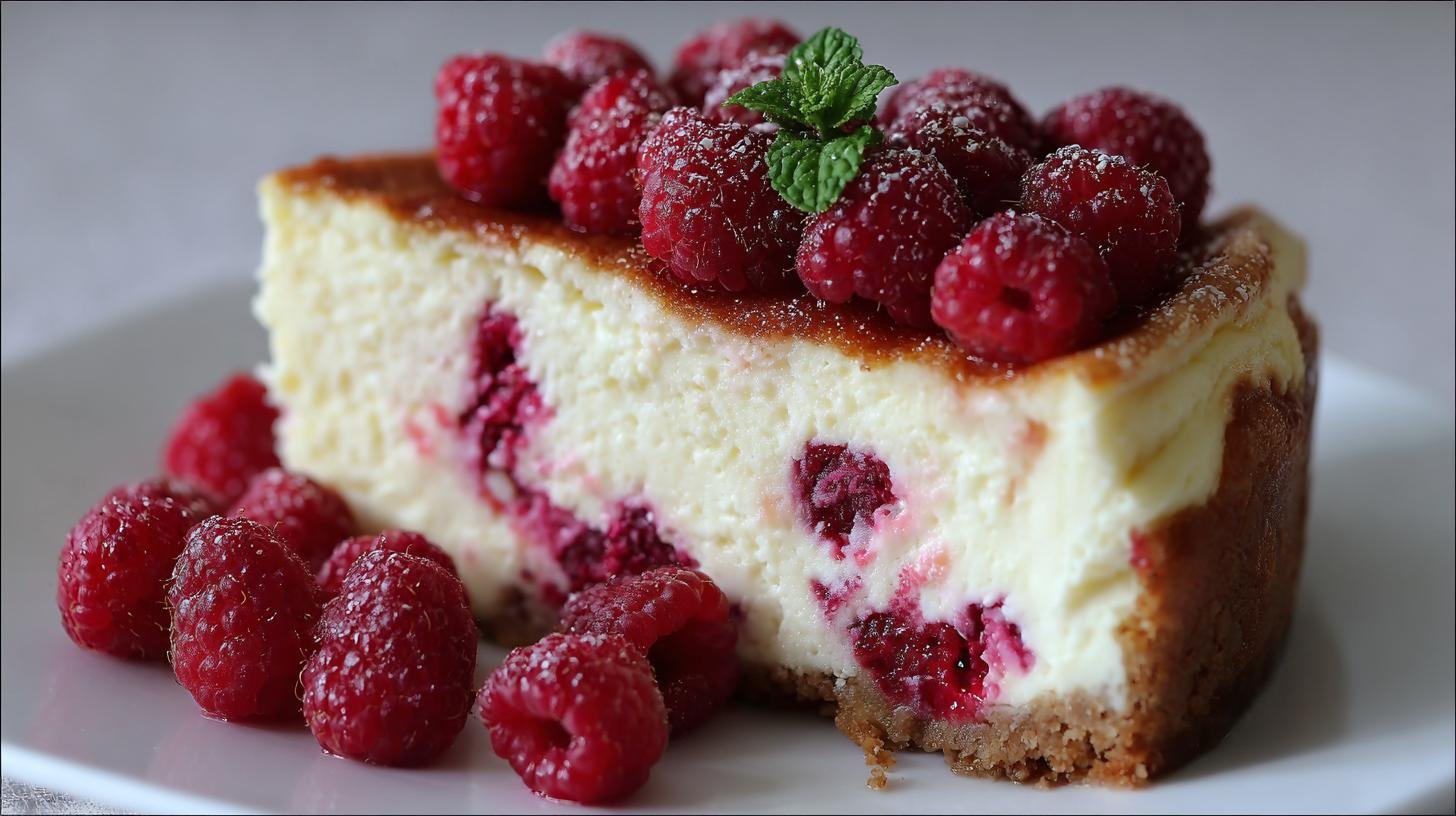 Tvarohový koláč s malinami a rychlým řešením drobných chyb