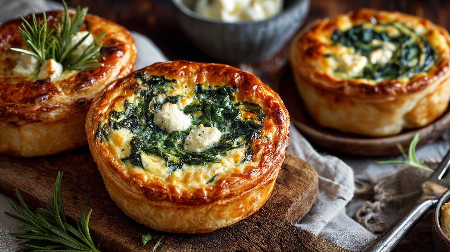 Rychlé slané koláče se špenátem a sýrem pro pohodový večer