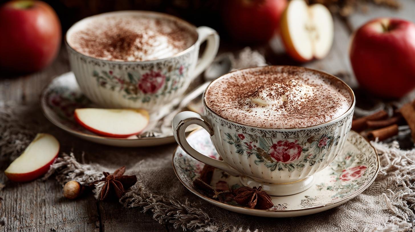 Smetanové poháry s kakaem a jablky pro jemný domácí pocit