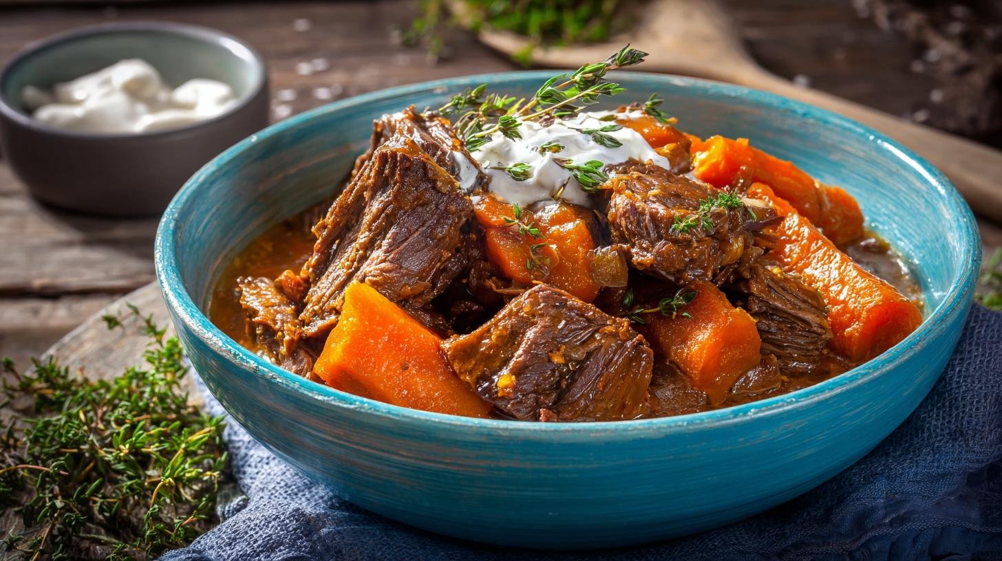 Jemné dušené hovězí s mrkví a smetanou bez námahy