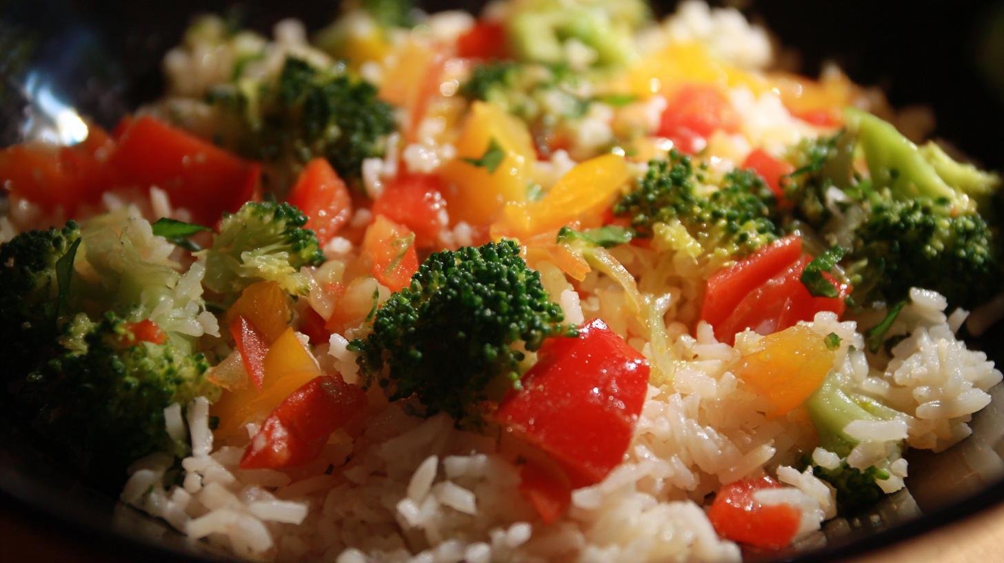 Snadná zeleninová směs s rýží a brokolicí pro klidný oběd. Ingredience a proč fungují